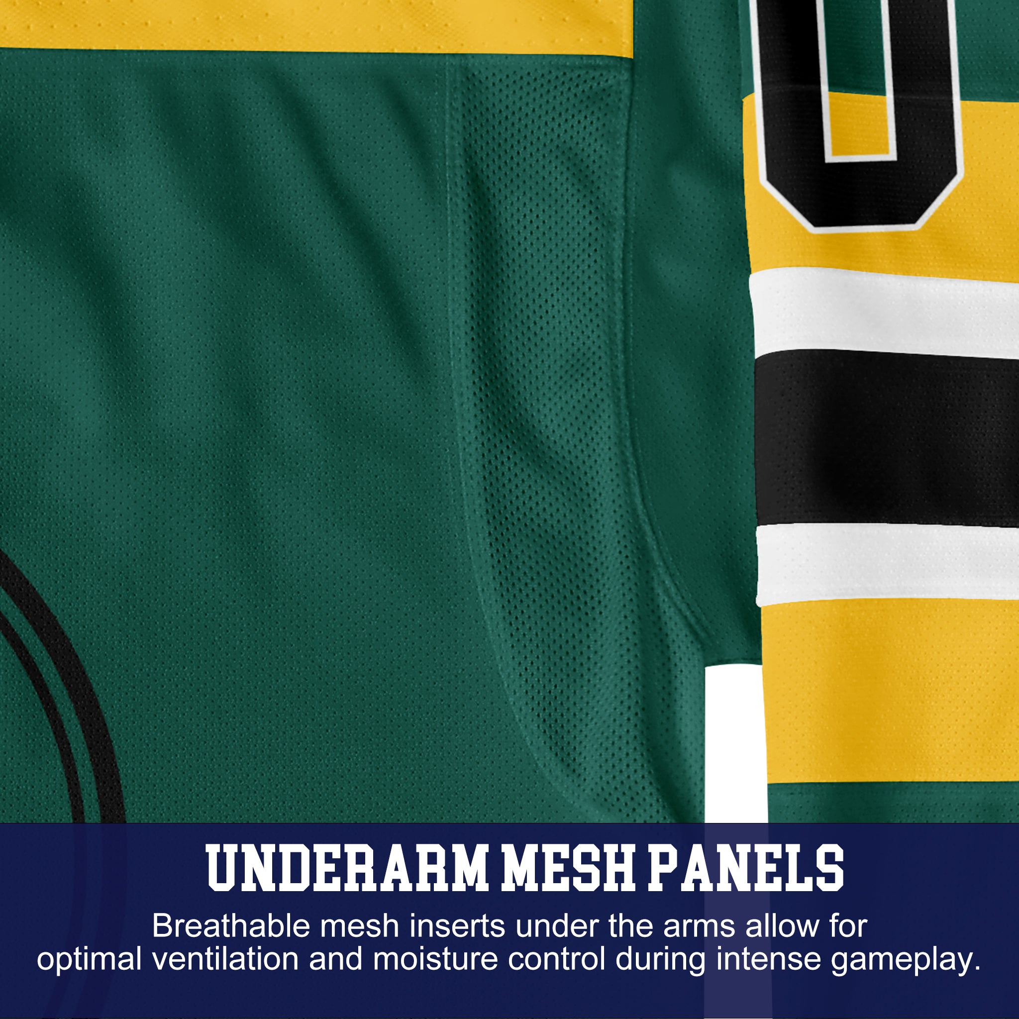 Custom Hockey Jersey Elite Pro EP-105 GreenGoldWhiteBlack