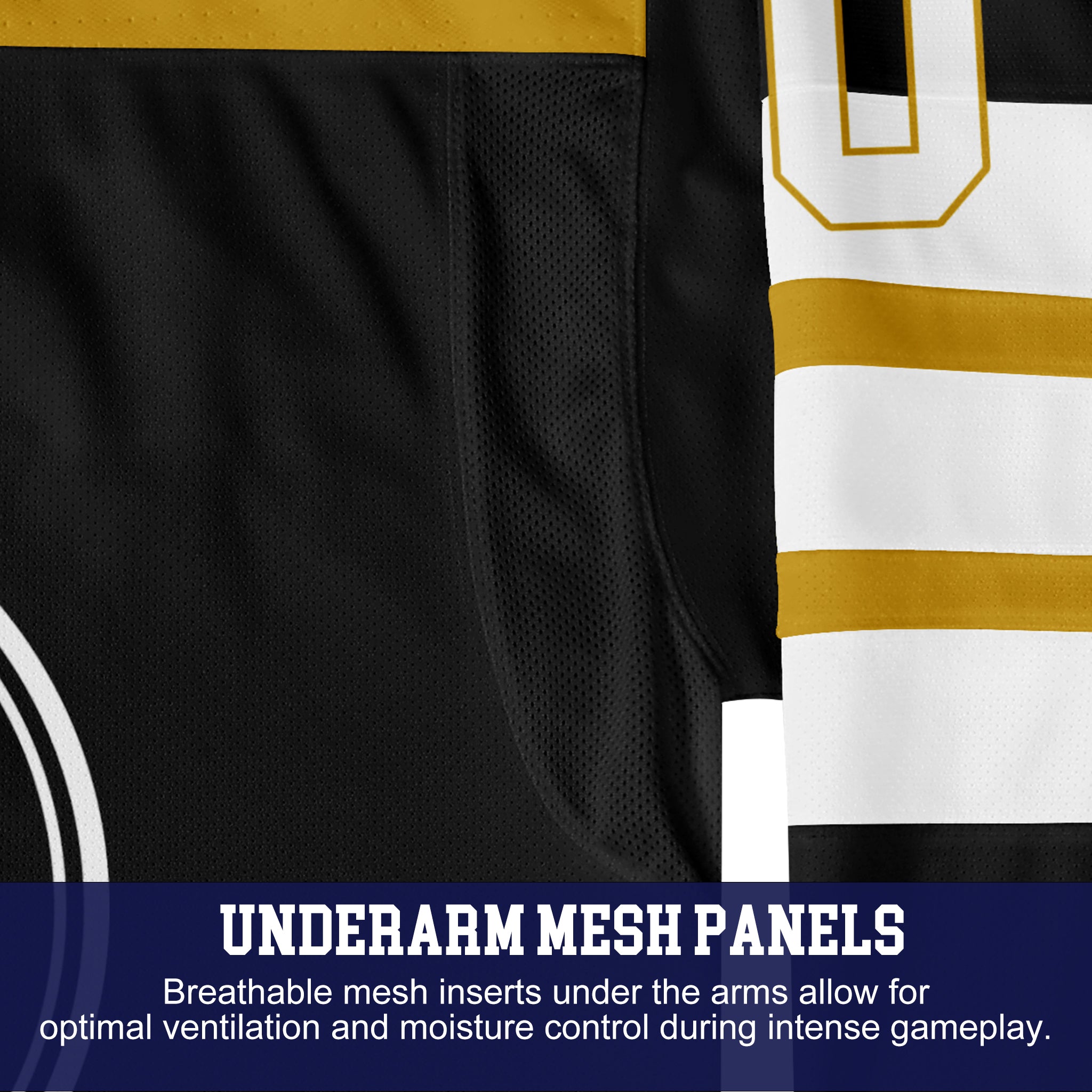 Custom Hockey Jersey Elite Pro EP-107 BlackGoldWhite