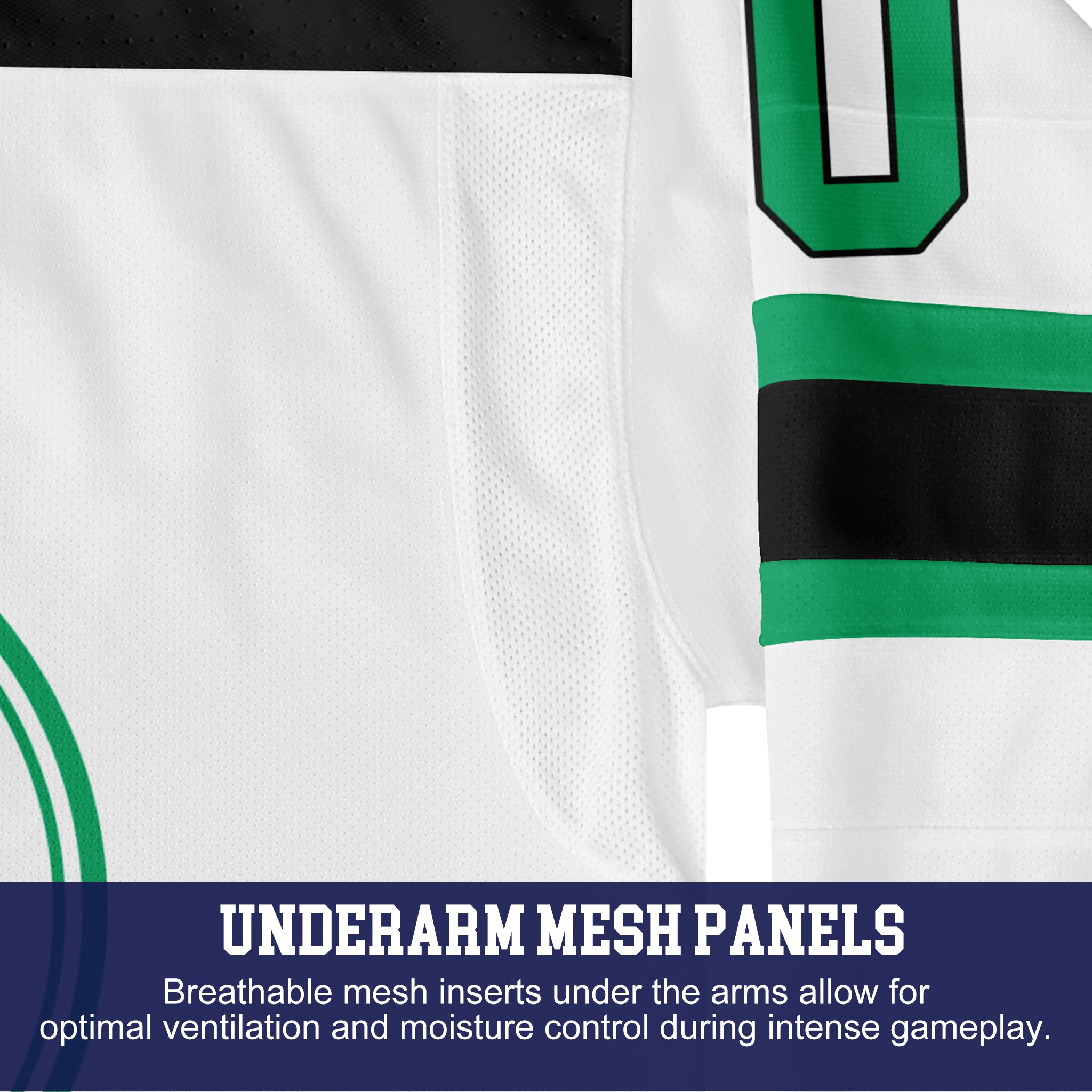Custom Hockey Jersey Elite Pro EP-101 WhiteGreenBlack