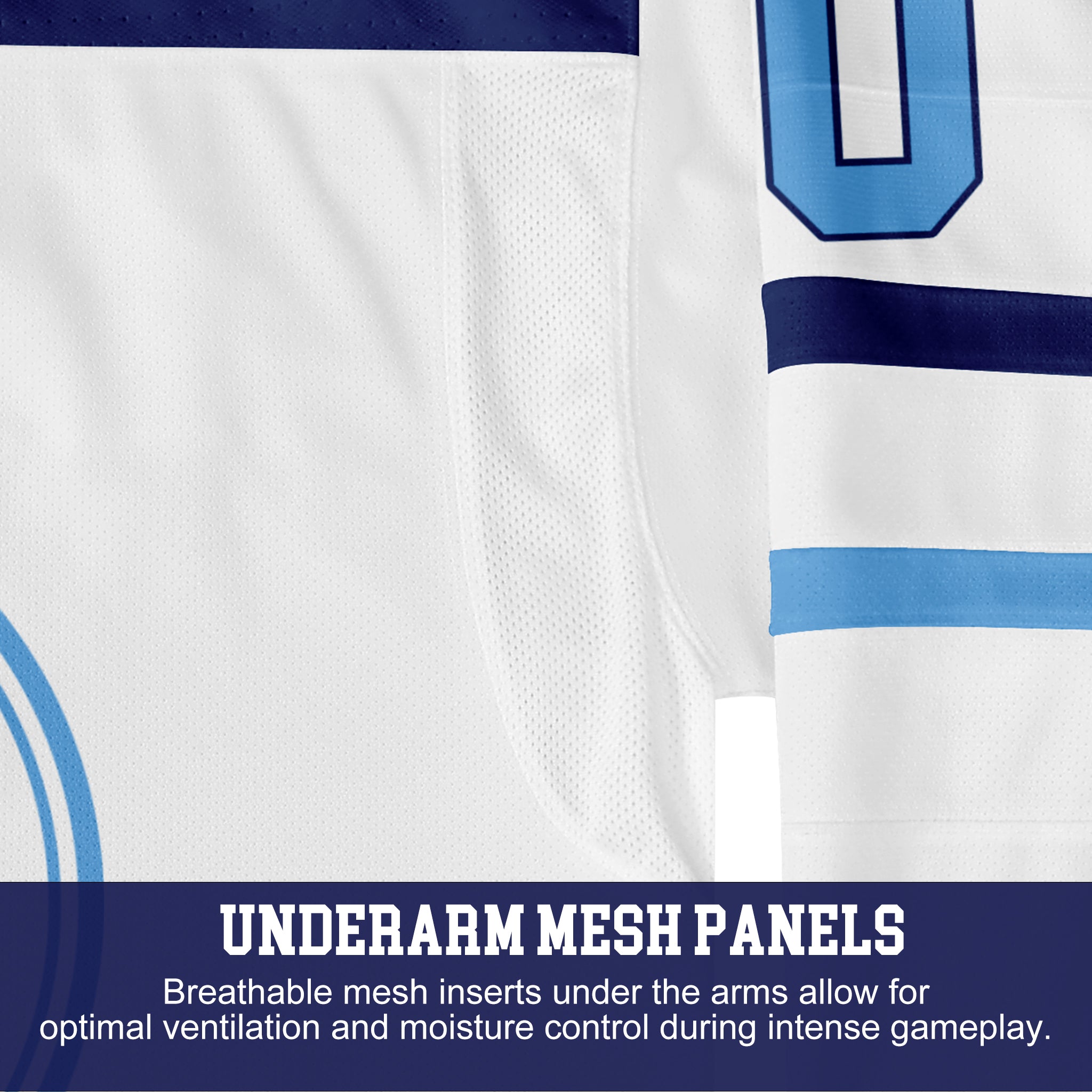 Custom Hockey Jersey Elite Pro EP-102 WhiteNavyIceBlue