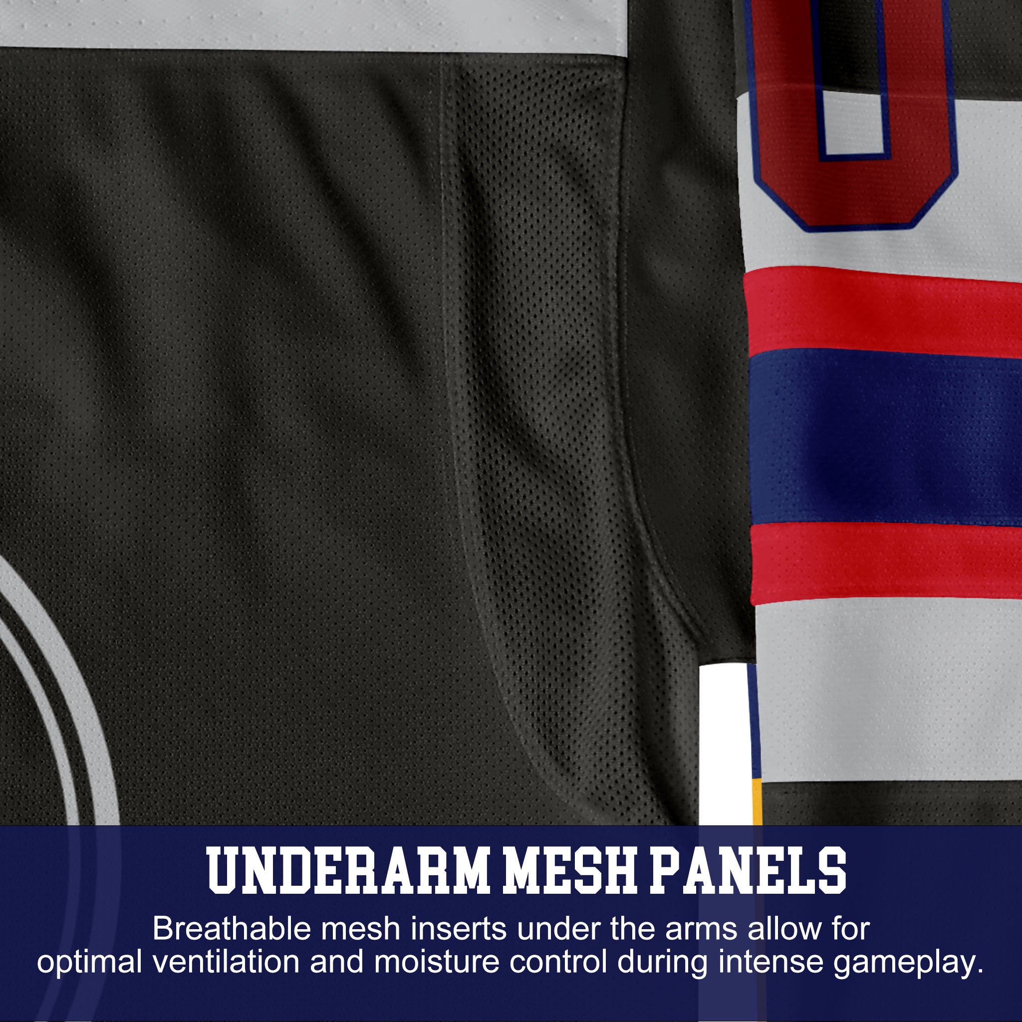 Custom Hockey Jersey Elite Pro EP-105 GraphiteSilverRedNavy