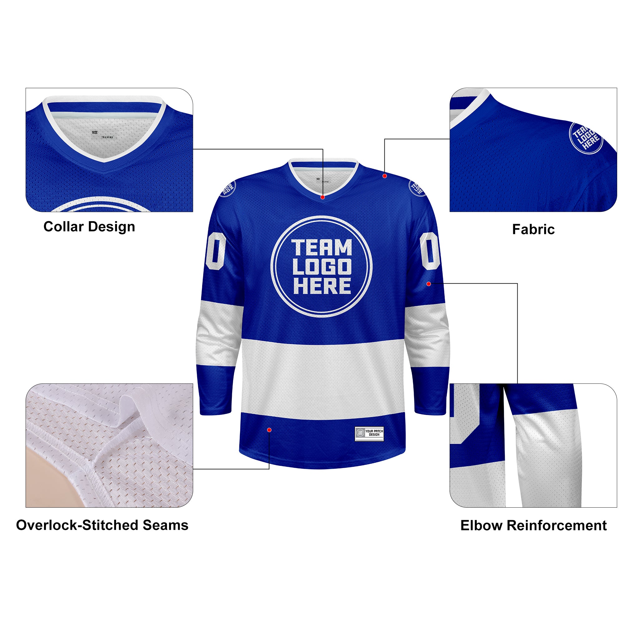 Custom Hockey Jersey Practice PS-101 RoyalWhite