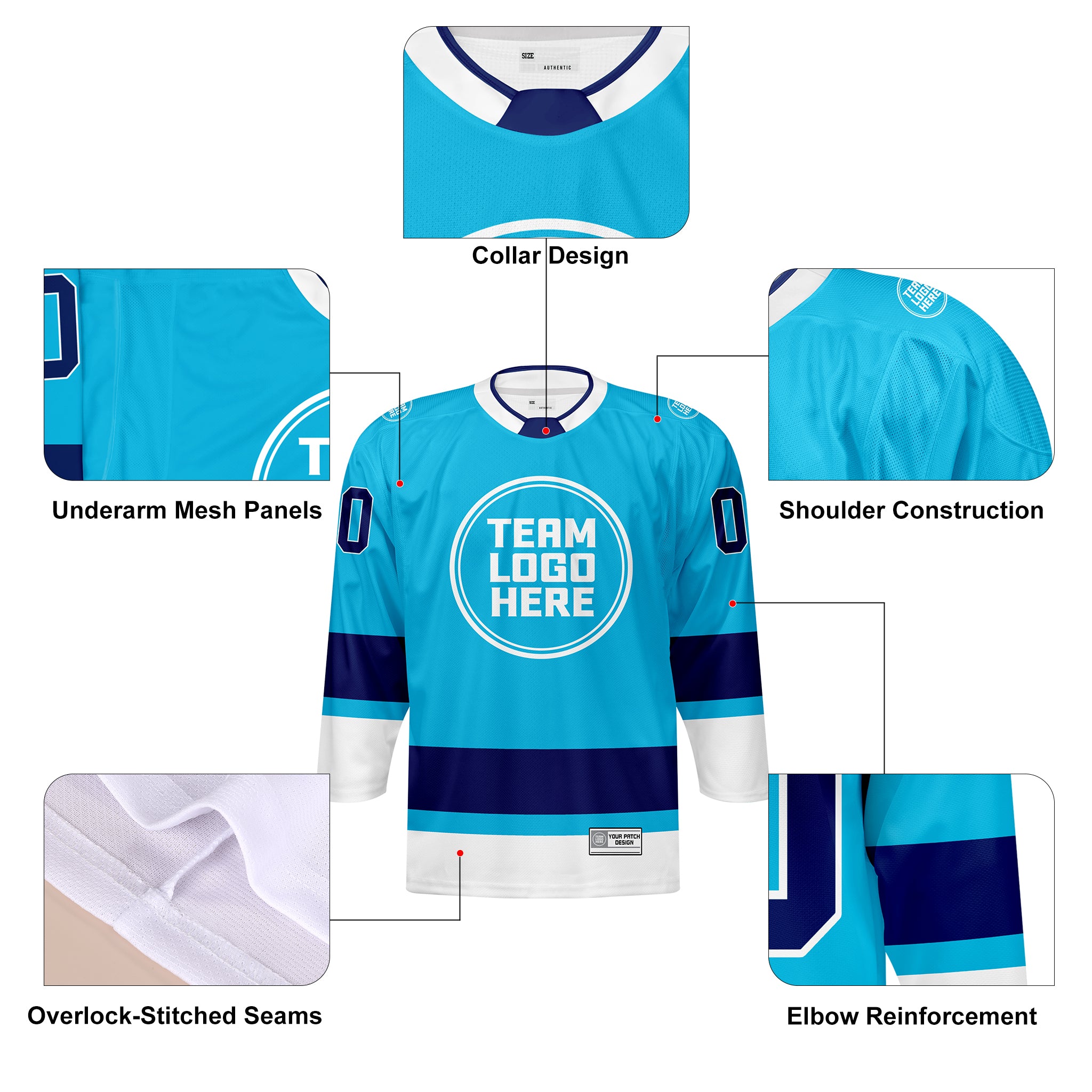 Custom Hockey Jersey Elite Pro EP-201 BlueNavyWhite