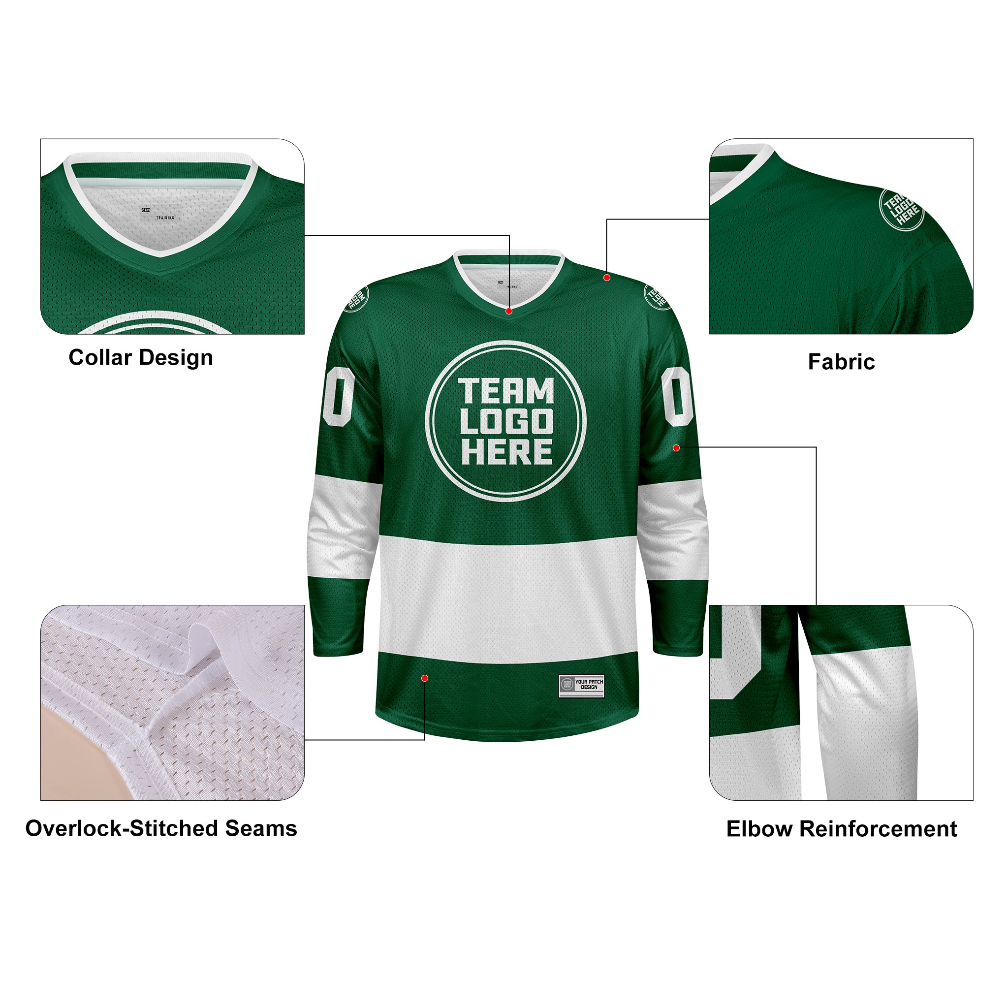 Custom Hockey Jersey Practice PS-101 GreenWhite
