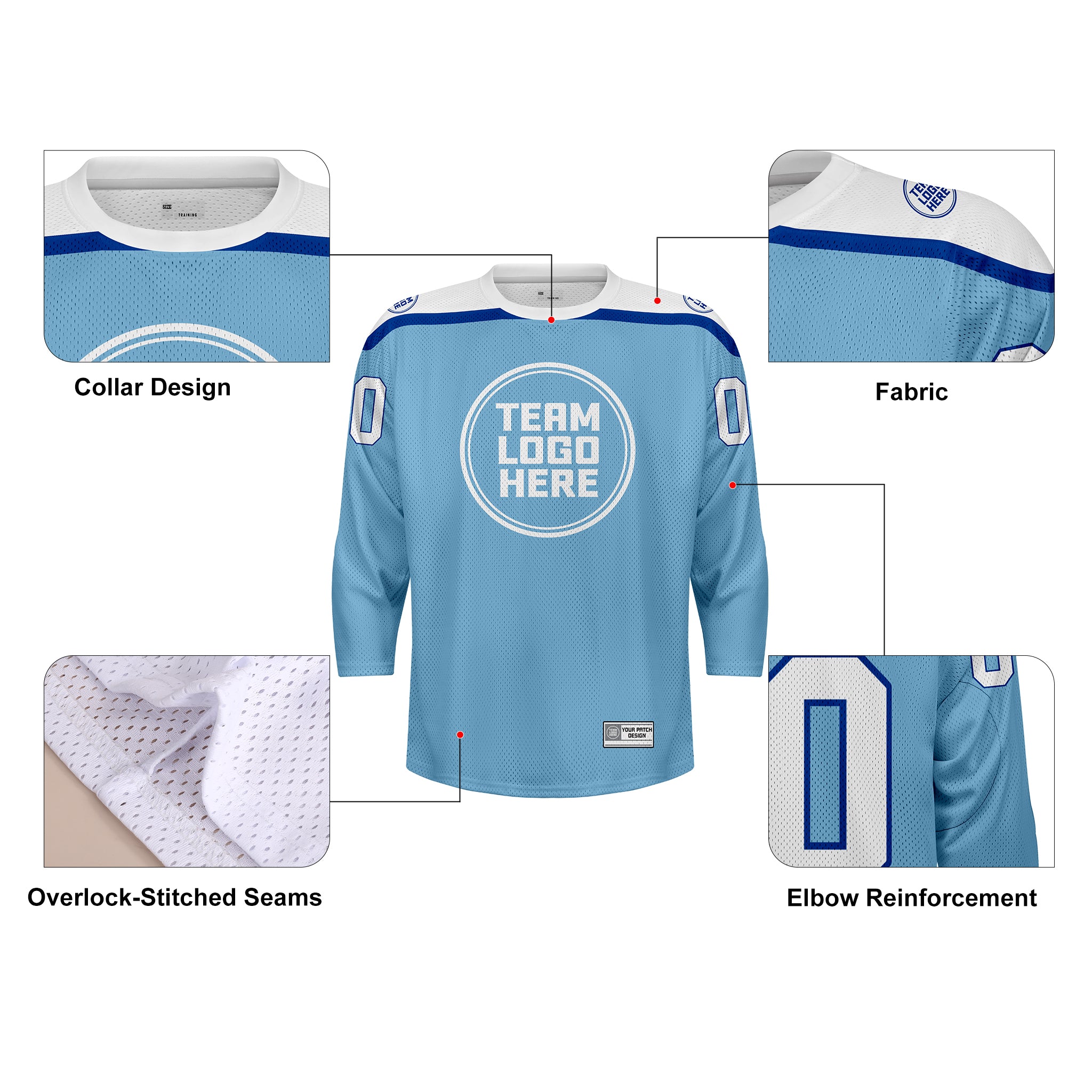 Custom Hockey Jersey Practice PS-301 IceWhiteRoyal