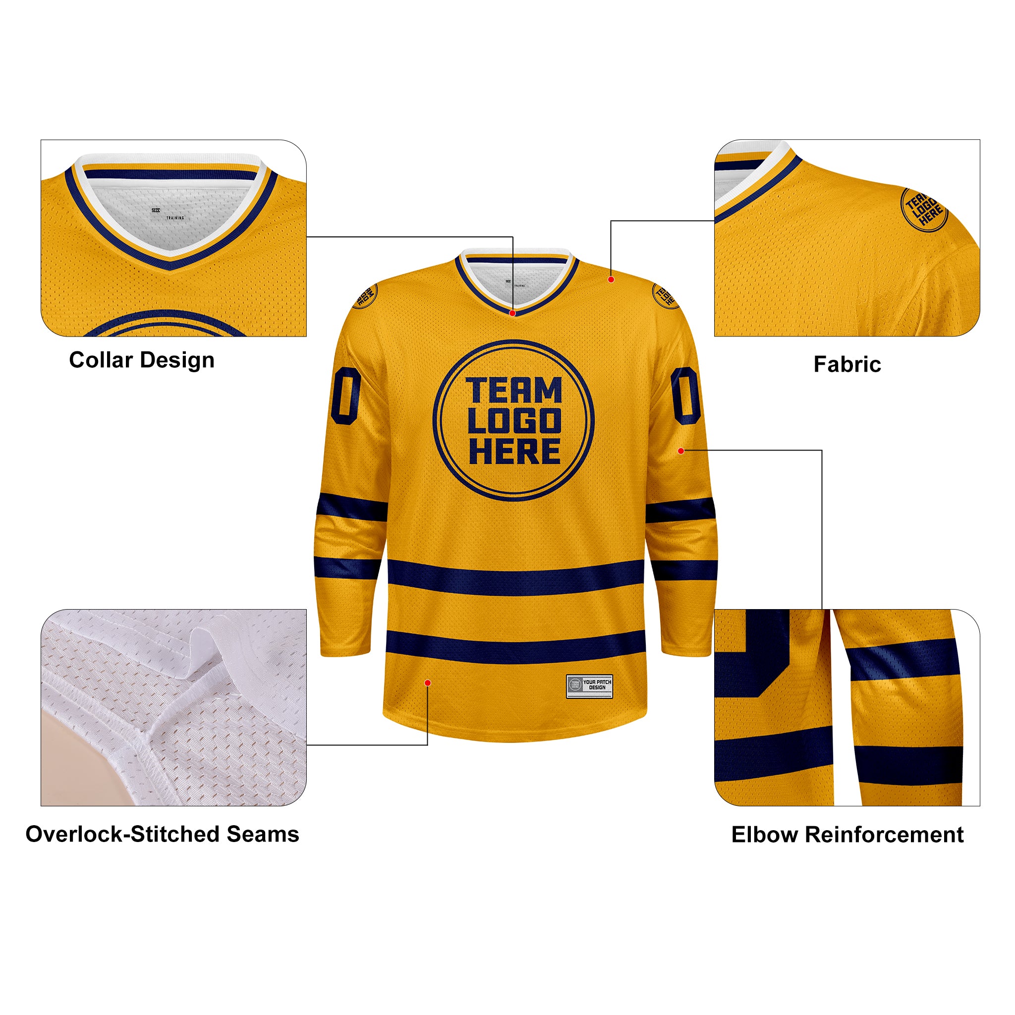 Custom Hockey Jersey Practice PS-103 GoldNavy (Sample)