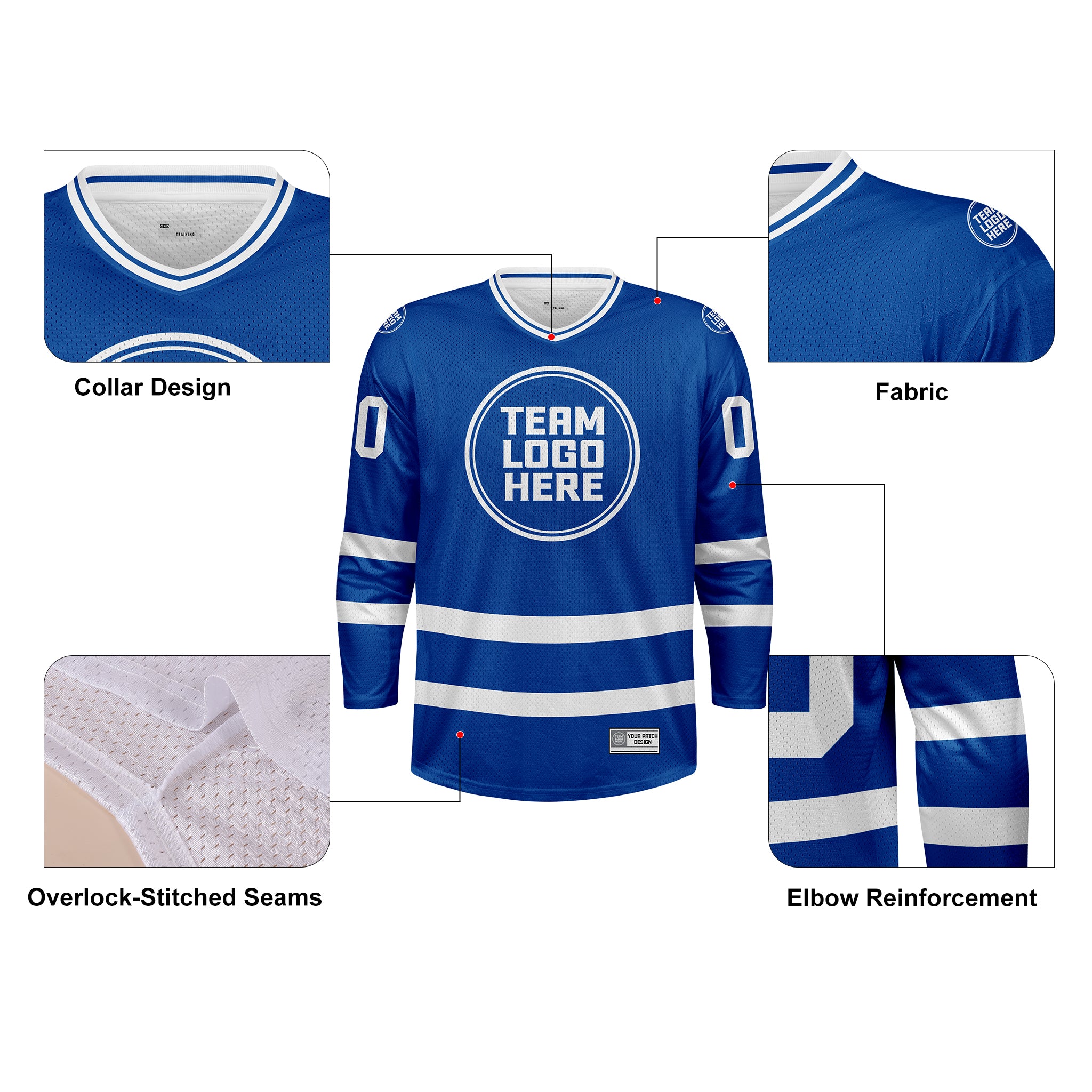 Custom Hockey Jersey Practice PS-103 RoyalWhite