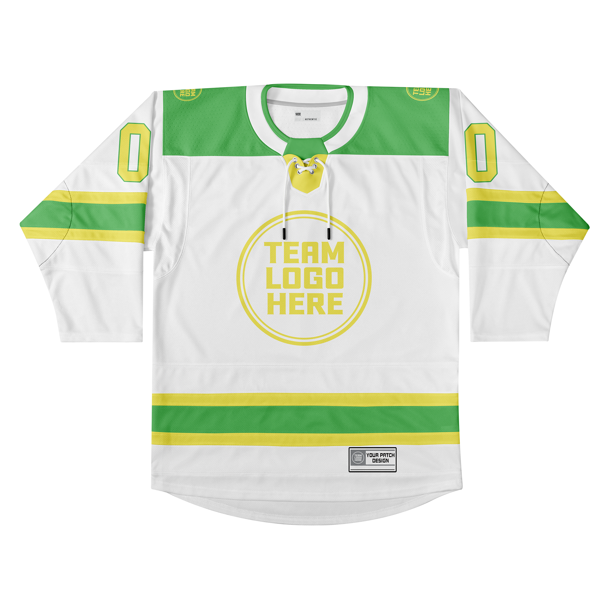 Custom Hockey Jersey Elite Pro EP-101 WhiteYellowGreen