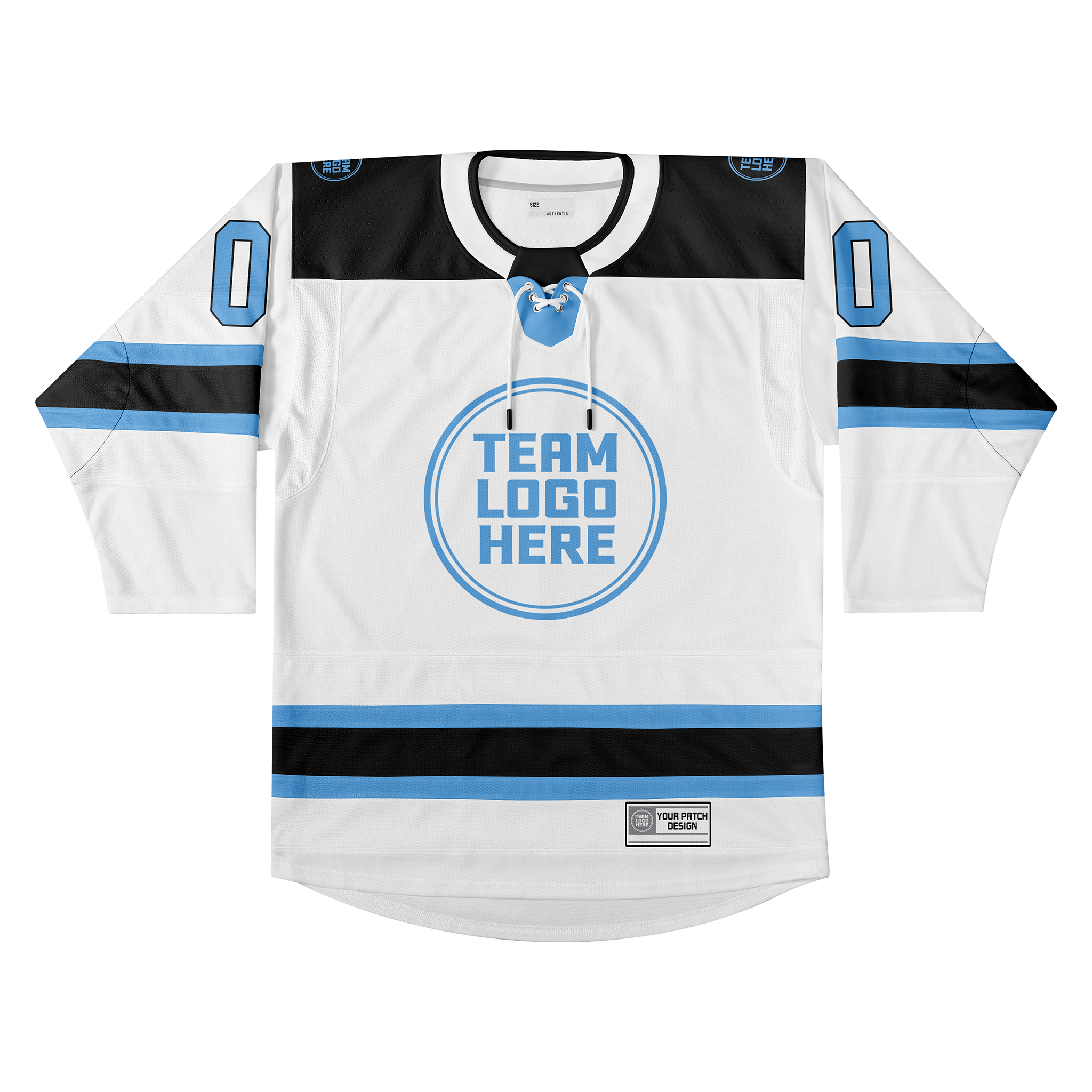 Custom Hockey Jersey Elite Pro EP-101 WhiteBlueBlack