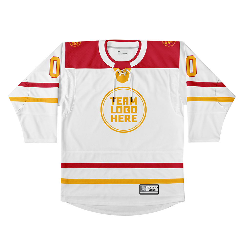 Custom Hockey Jersey Elite Pro EP-102 WhiteRedGold