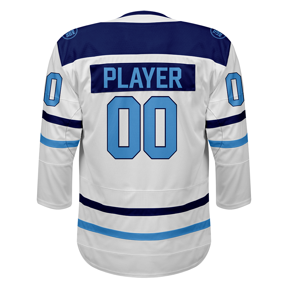 Custom Hockey Jersey Elite Pro EP-102 WhiteNavyIceBlue