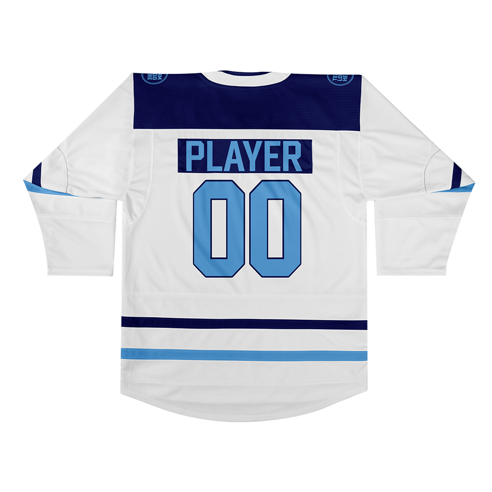 Custom Hockey Jersey Elite Pro EP-102 WhiteNavyIceBlue