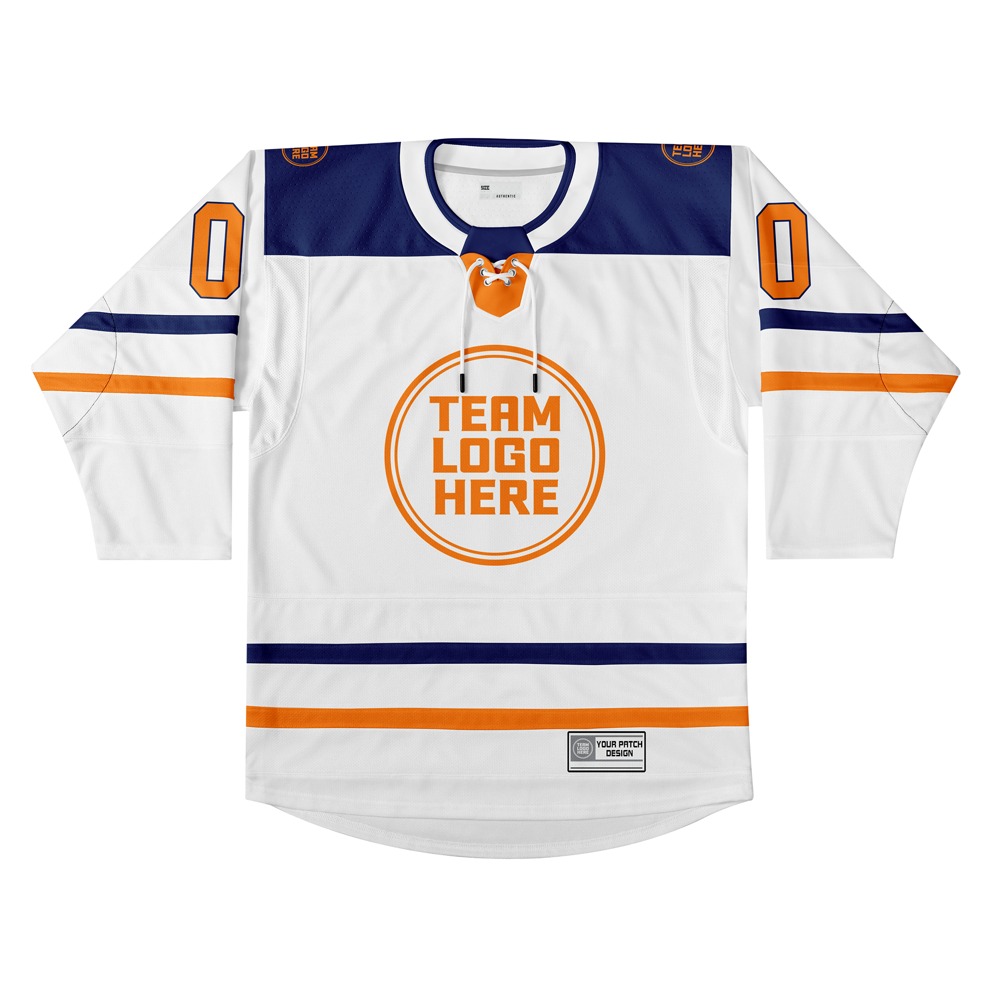 Custom Hockey Jersey Elite Pro EP-102 WhiteNavyOrange
