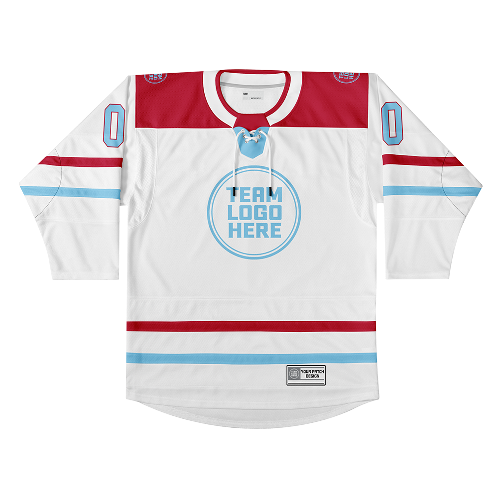 Custom Hockey Jersey Elite Pro EP-102 WhiteRedIceblue