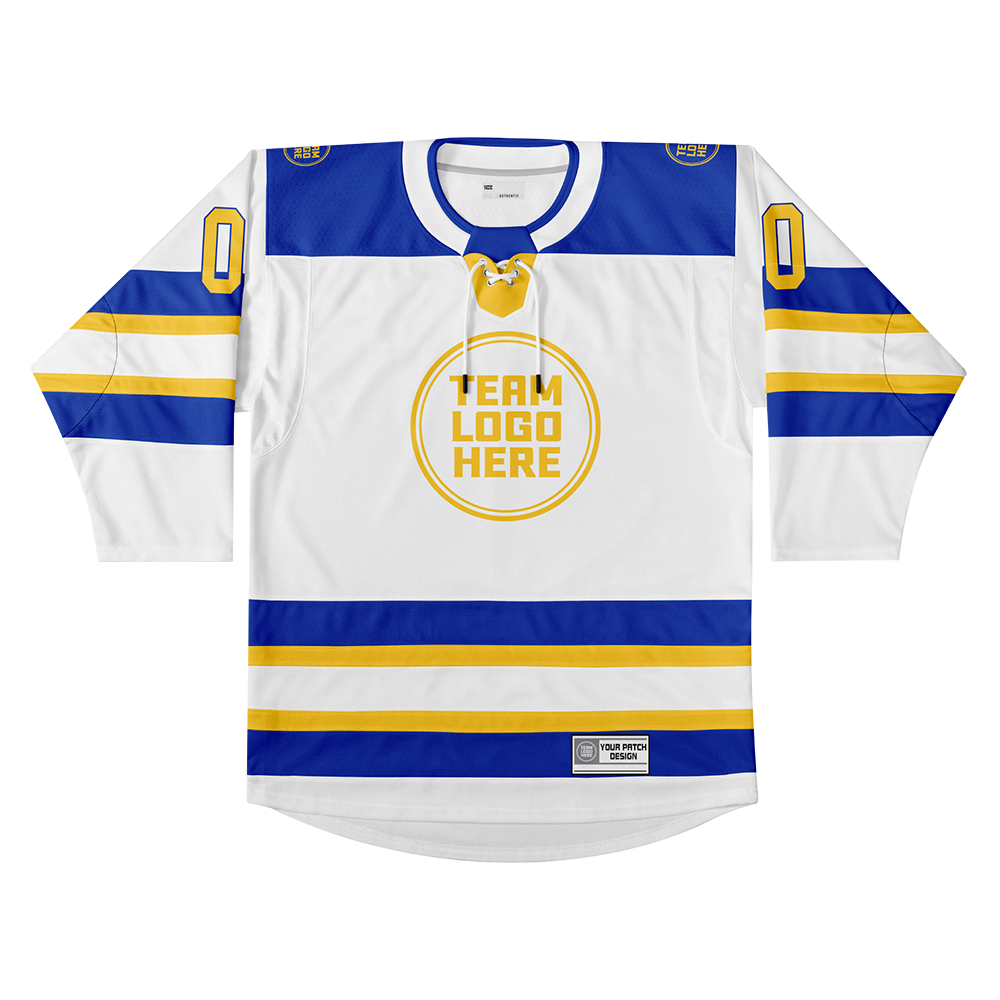 Custom Hockey Jersey Elite Pro EP-103 WhiteRoyalGold