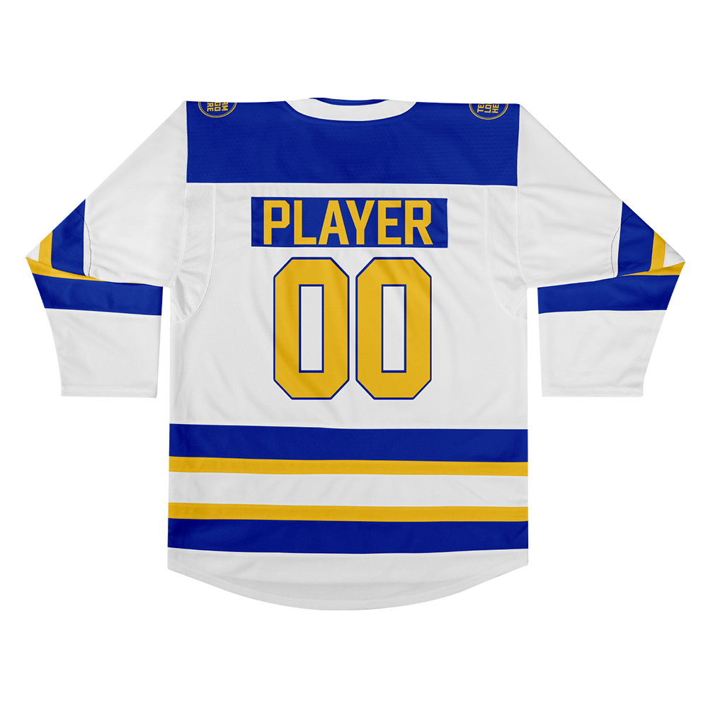 Custom Hockey Jersey Elite Pro EP-103 WhiteRoyalGold