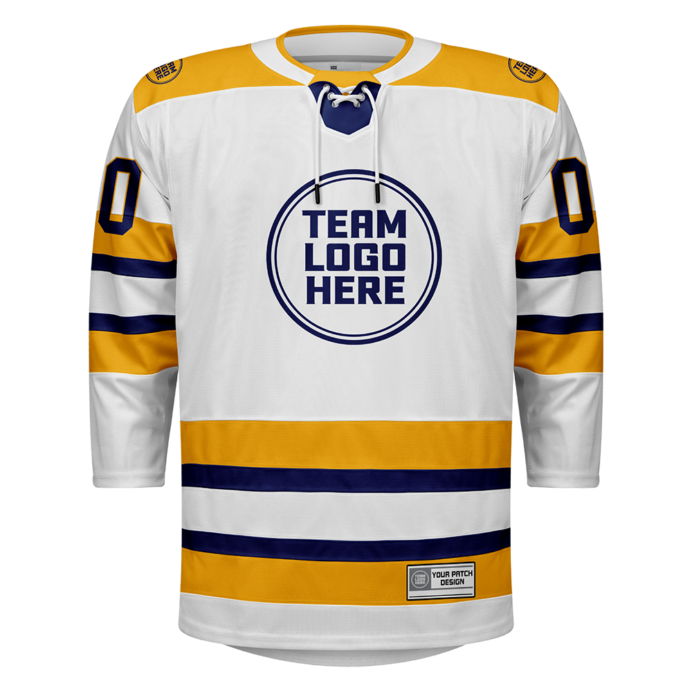 Custom Hockey Jersey Elite Pro EP-103 WhiteGoldNavy