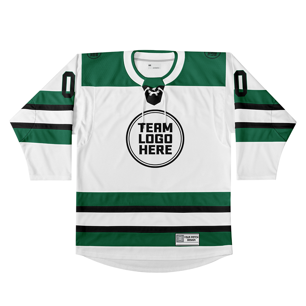 Custom Hockey Jersey Elite Pro EP-103 WhiteGreenBlack