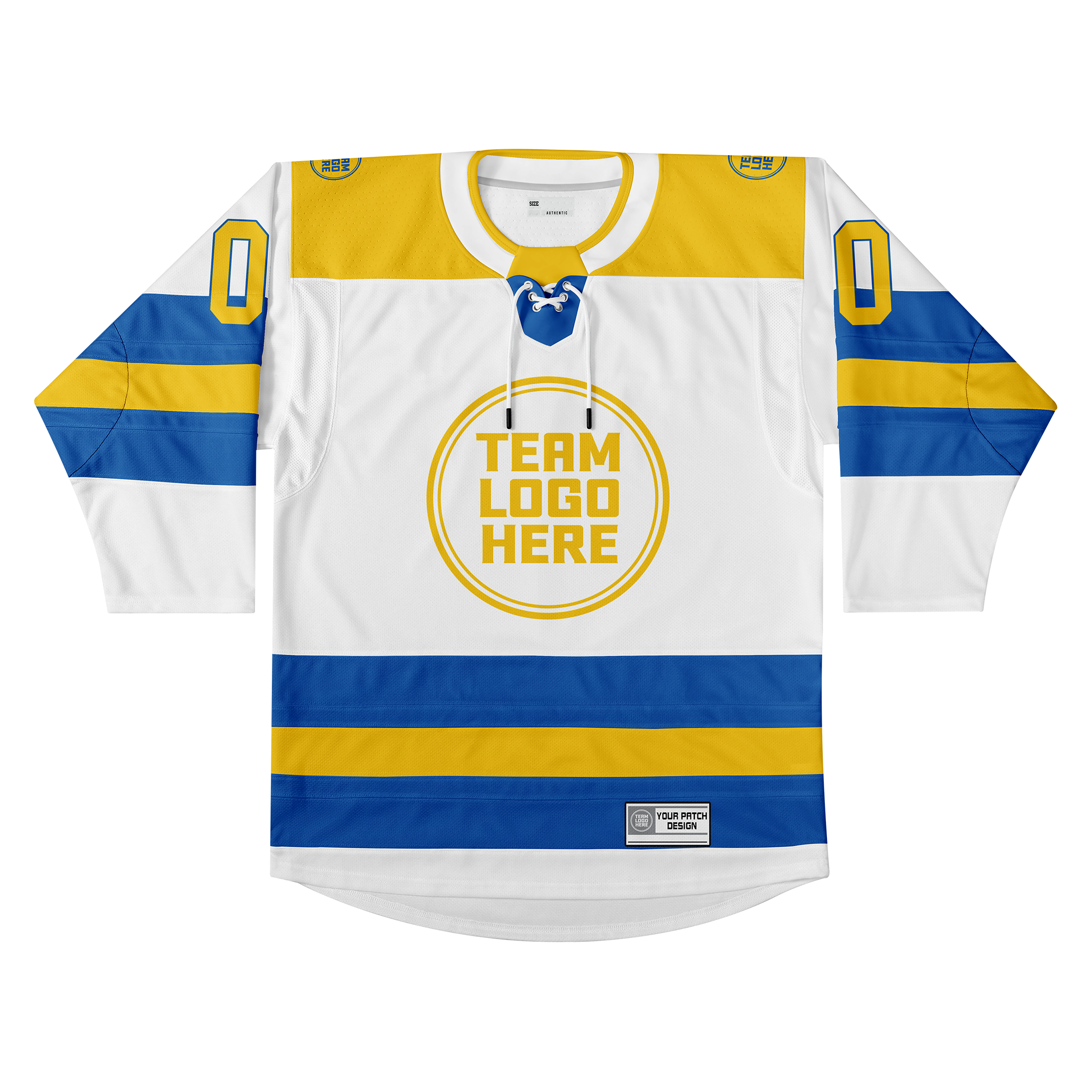 Custom Hockey Jersey Elite Pro EP-104 WhiteRoyalYellow