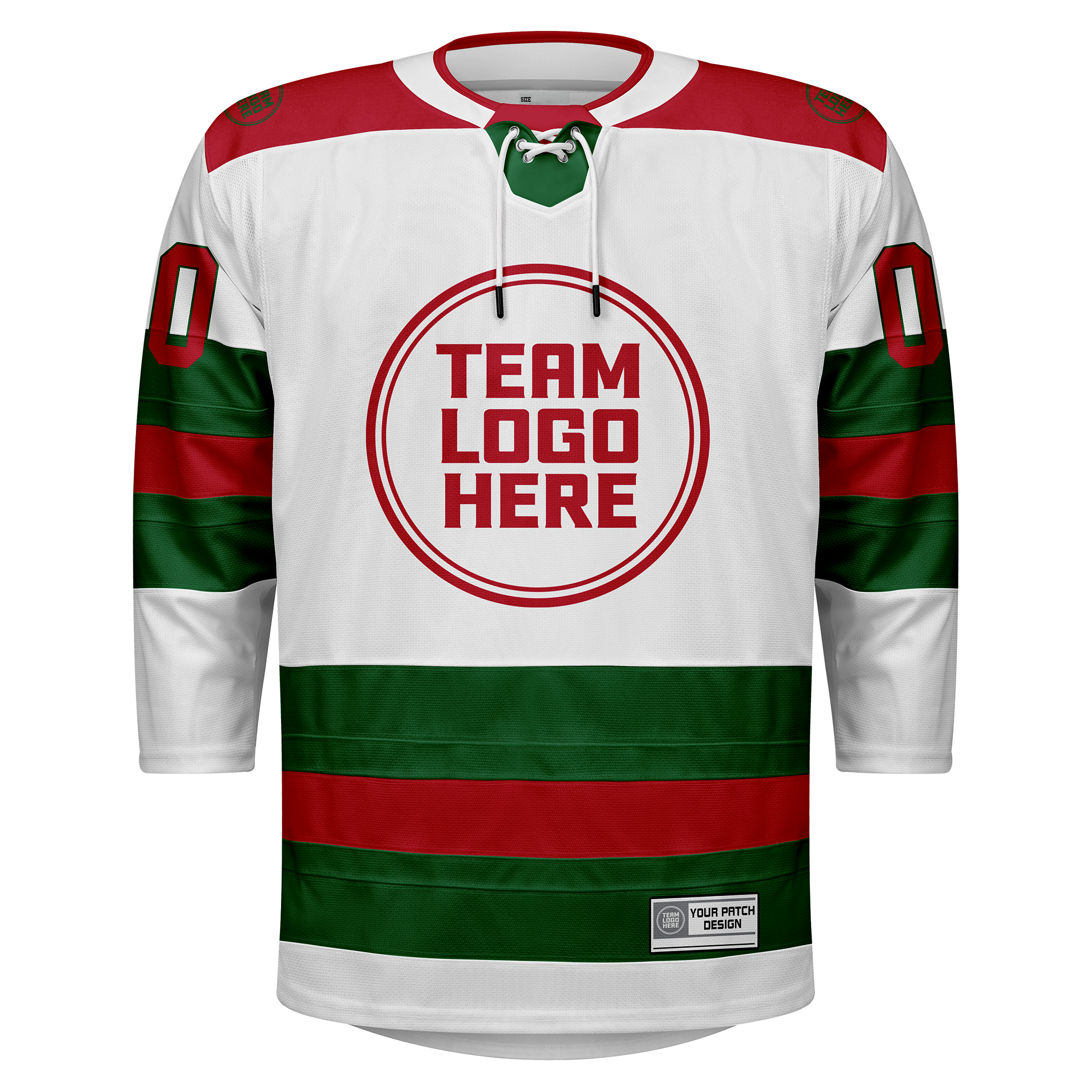 Custom Hockey Jersey Elite Pro EP-104 WhiteGreenRed