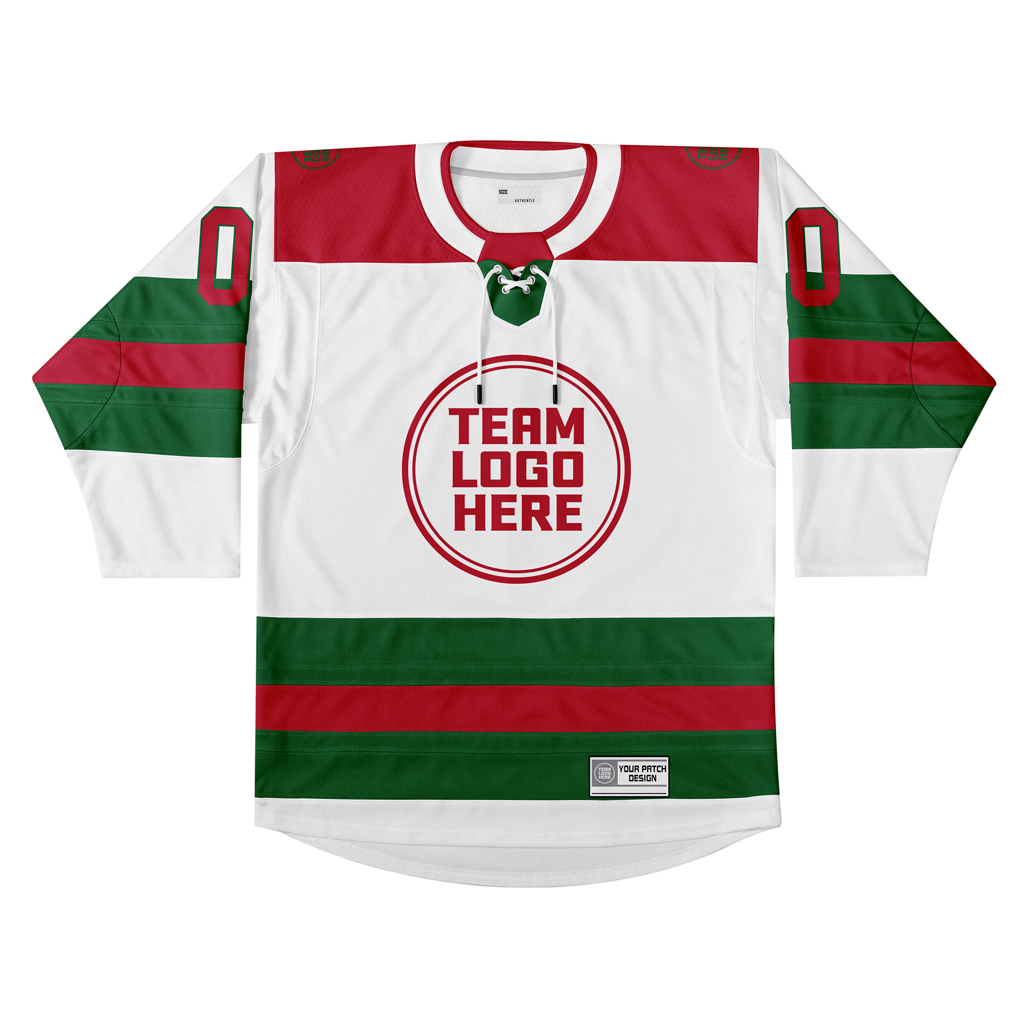 Custom Hockey Jersey Elite Pro EP-104 WhiteGreenRed