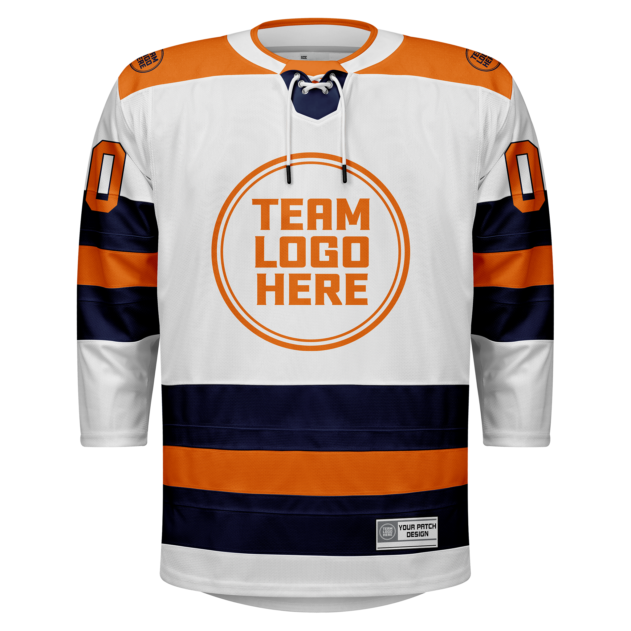 Custom Hockey Jersey Elite Pro EP-104 WhiteNavyOrange