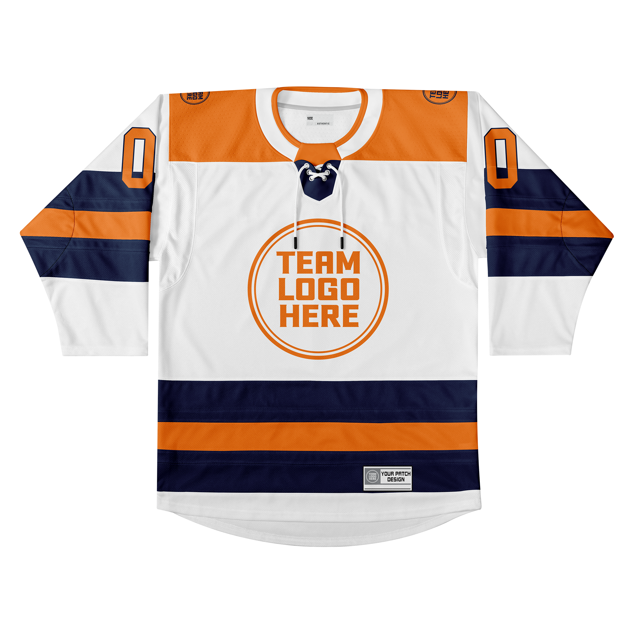 Custom Hockey Jersey Elite Pro EP-104 WhiteNavyOrange