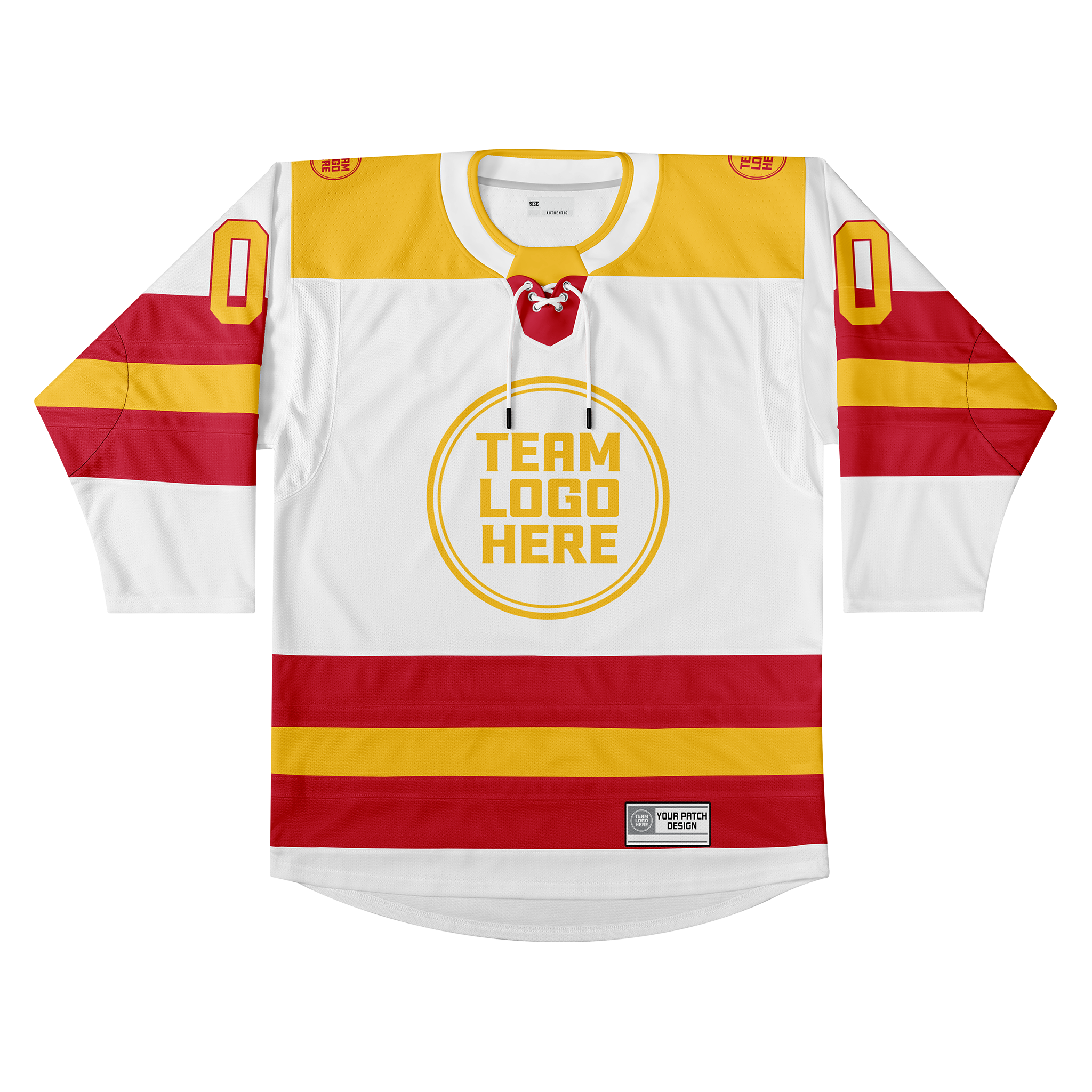 Custom Hockey Jersey Elite Pro EP-104 WhiteRedGold