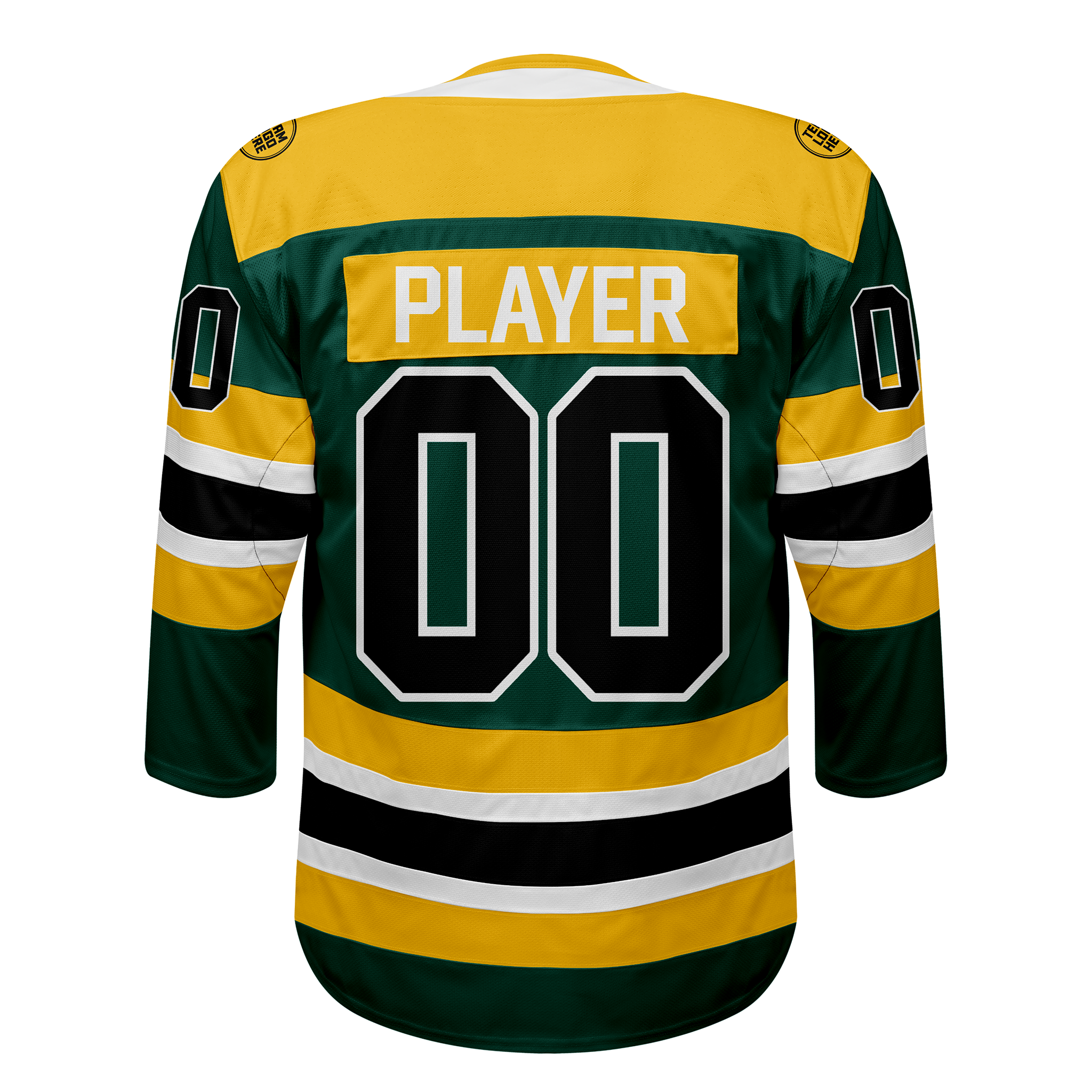 Custom Hockey Jersey Elite Pro EP-105 GreenGoldWhiteBlack