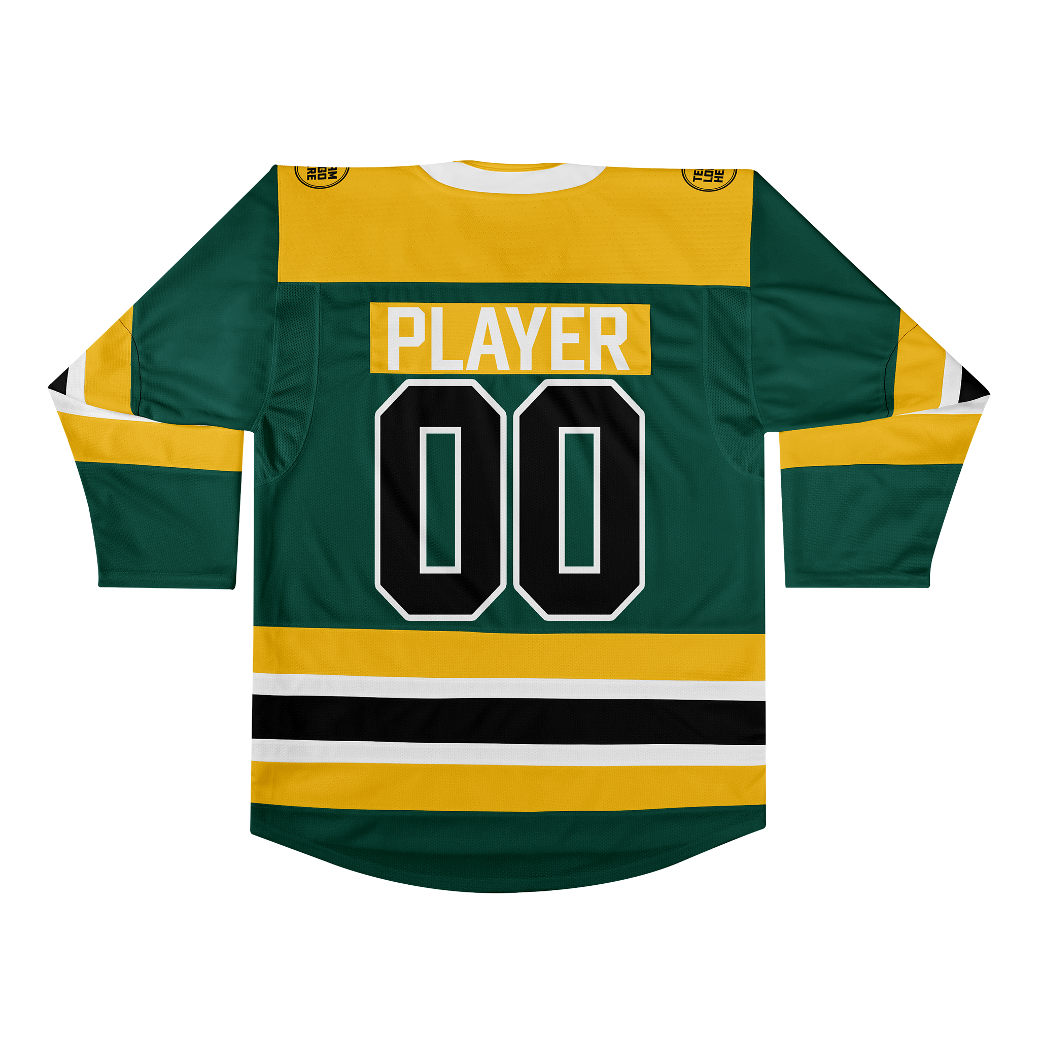 Custom Hockey Jersey Elite Pro EP-105 GreenGoldWhiteBlack