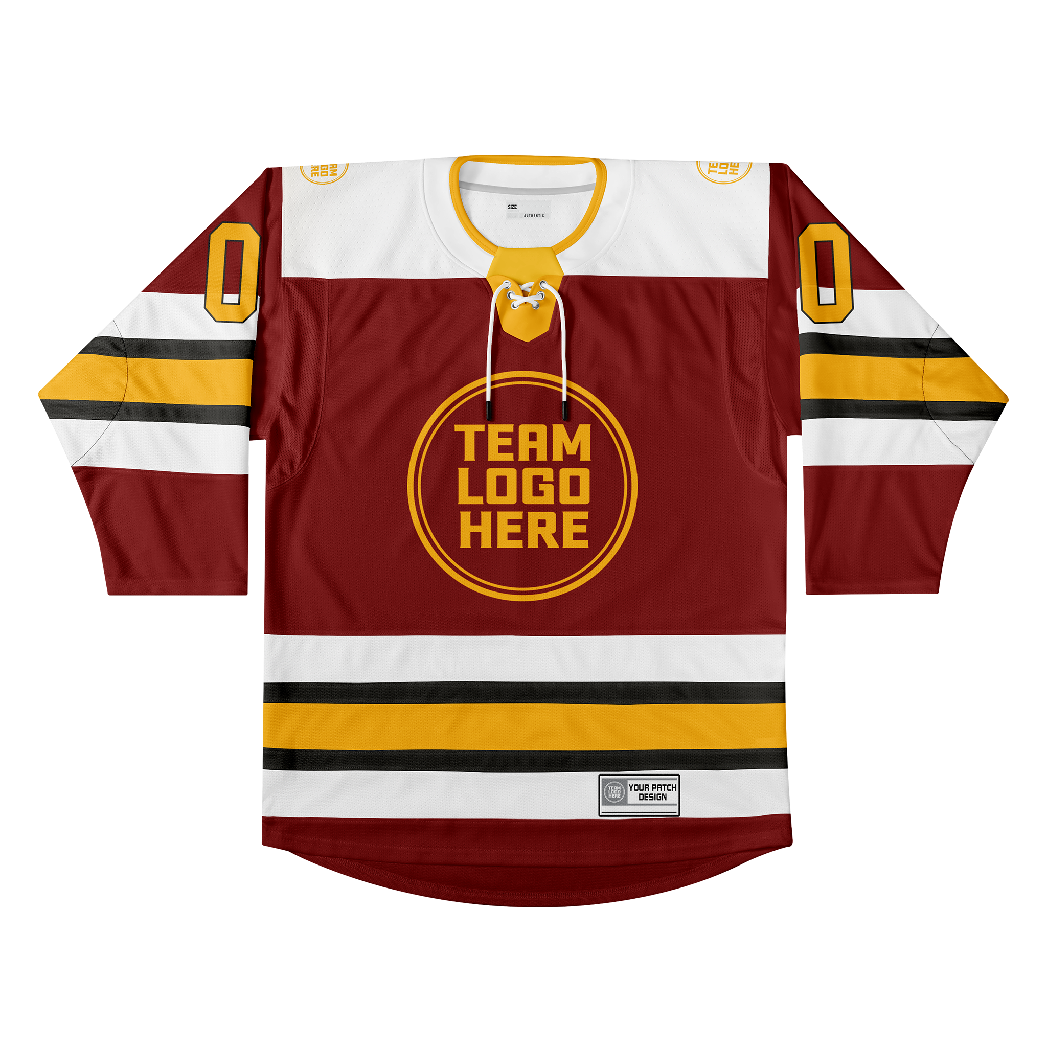 Custom Hockey Jersey Elite Pro EP-105 MaroonWhiteGraphiteGold