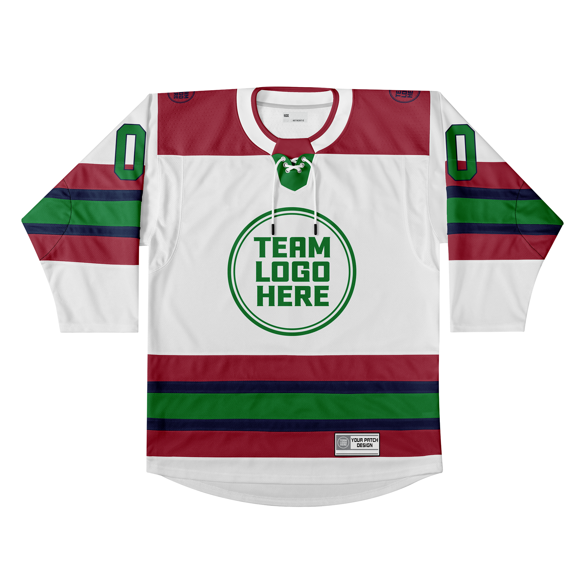 Custom Hockey Jersey Elite Pro EP-105 WhiteMaroonNavyGreen