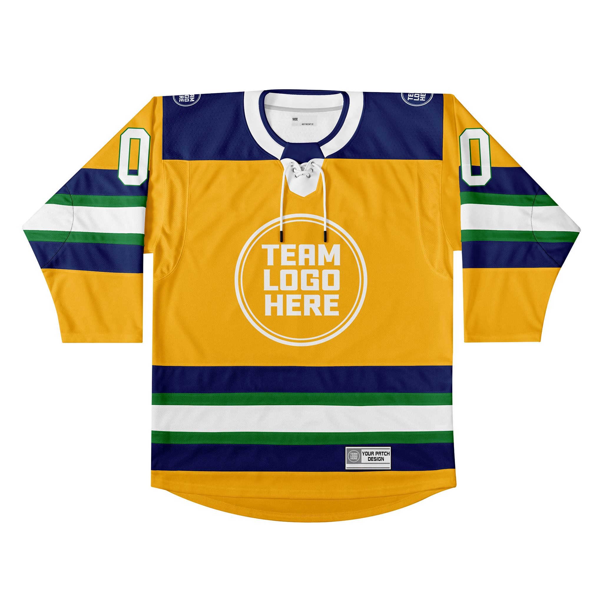 Custom Hockey Jersey Elite Pro EP-105 GoldNavyGreenWhite