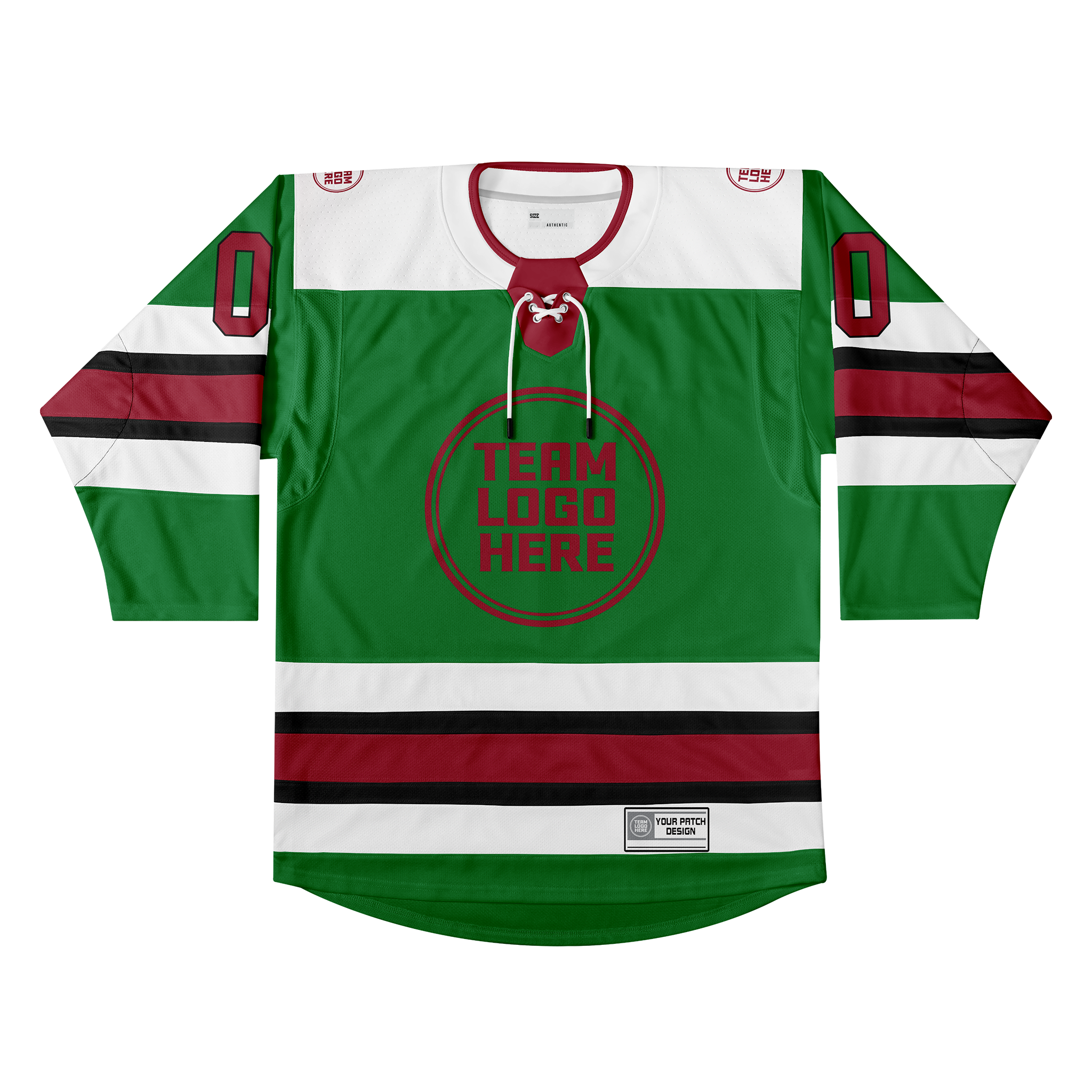 Custom Hockey Jersey Elite Pro EP-105 GreenWhiteBlackMaroon