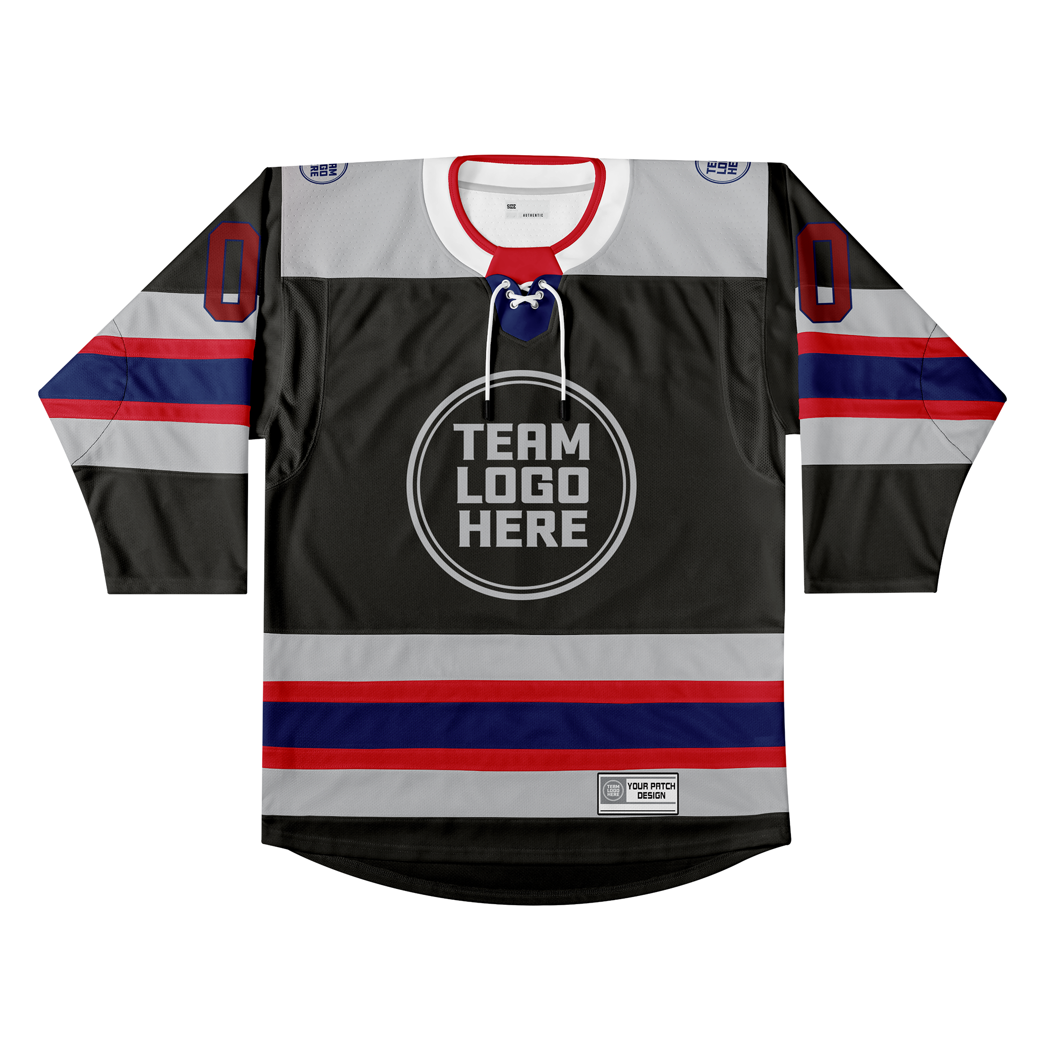 Custom Hockey Jersey Elite Pro EP-105 GraphiteSilverRedNavy