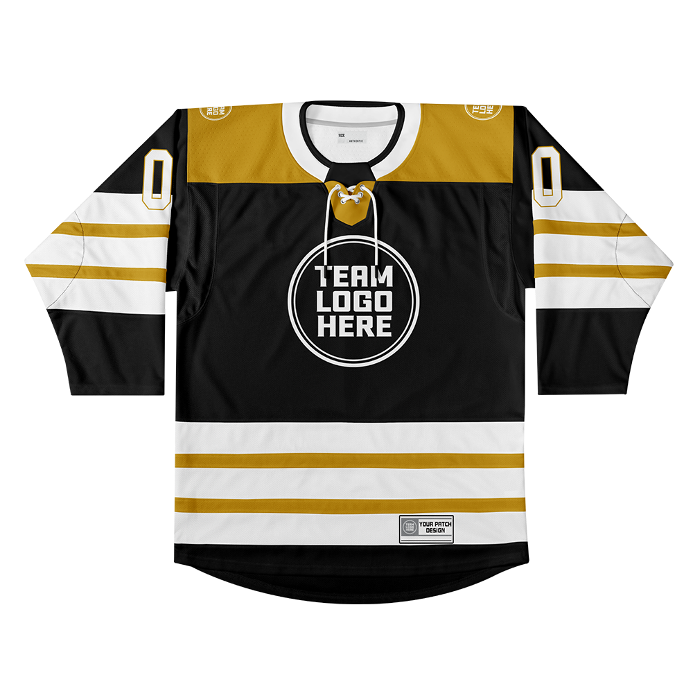 Custom Hockey Jersey Elite Pro EP-107 BlackGoldWhite
