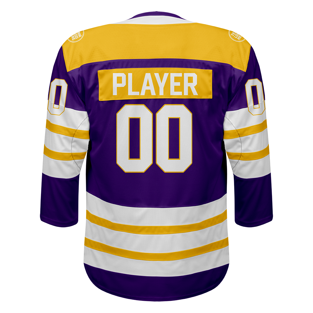Custom Hockey Jersey Elite Pro EP-107 PurpleGoldWhite