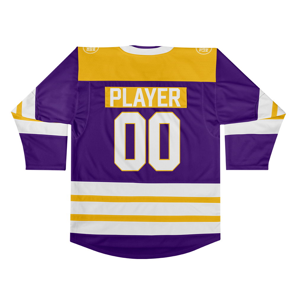 Custom Hockey Jersey Elite Pro EP-107 PurpleGoldWhite