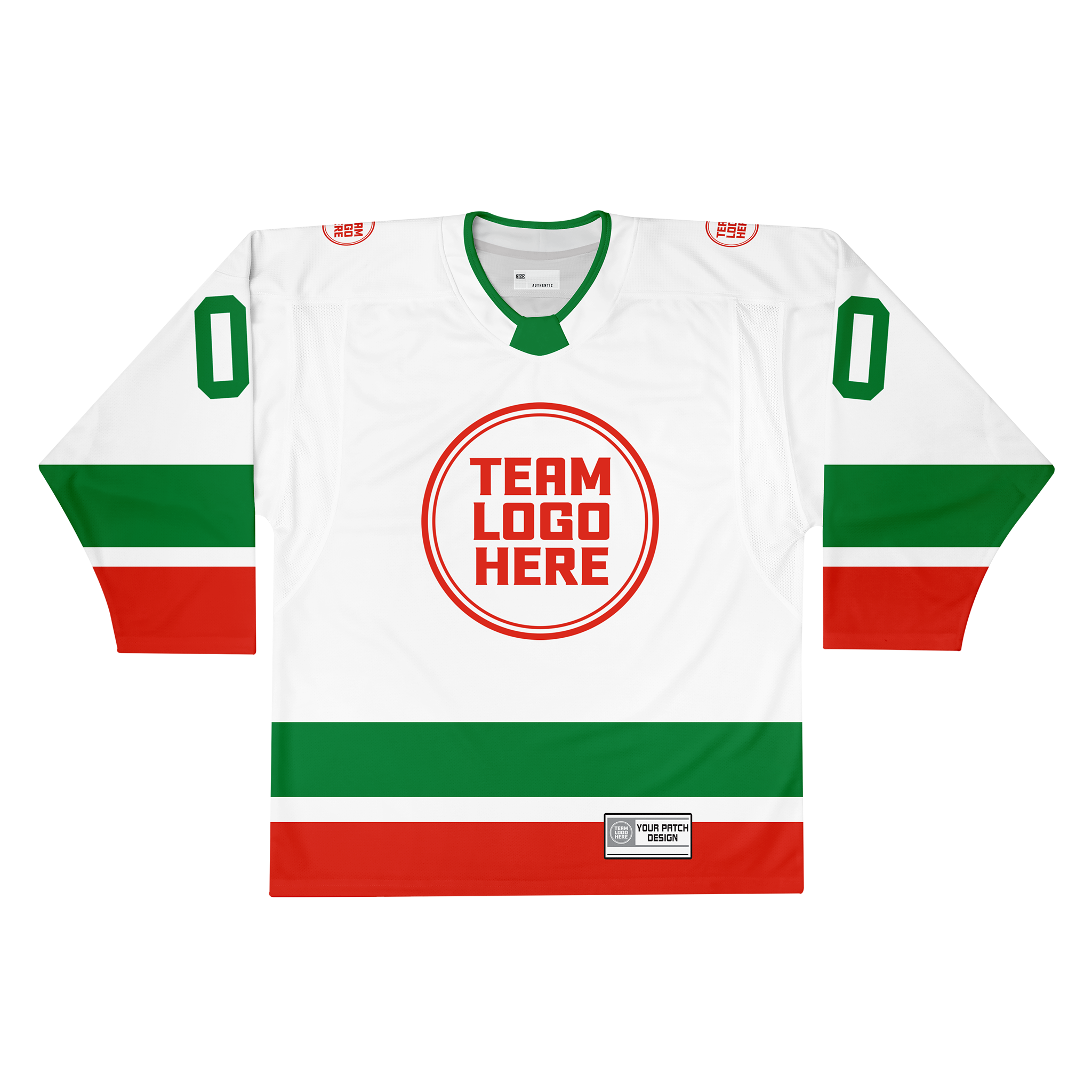 Custom Hockey Jersey Elite Pro EP-201 WhiteGreenRed