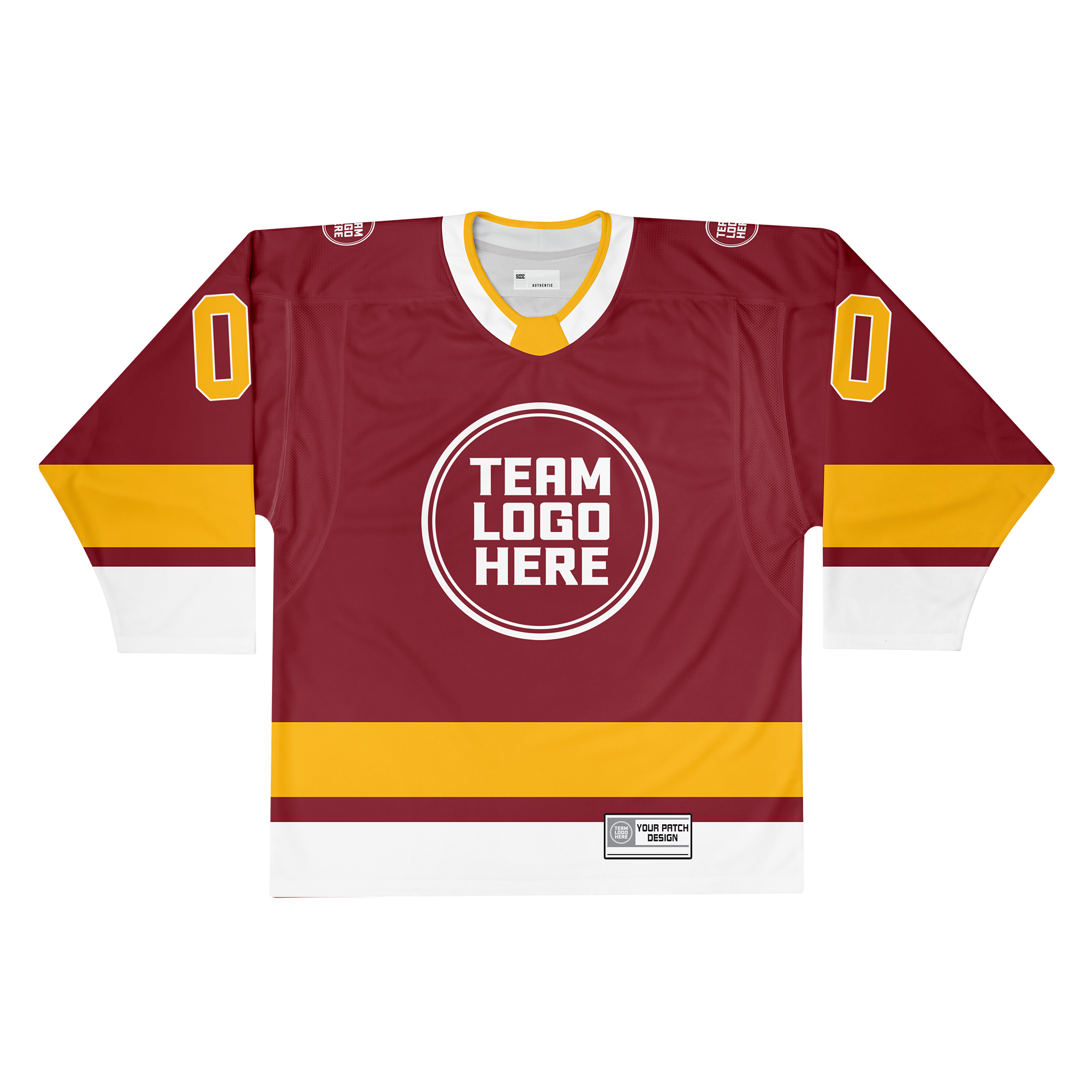Custom Hockey Jersey Elite Pro EP-201 MaroonGoldWhite
