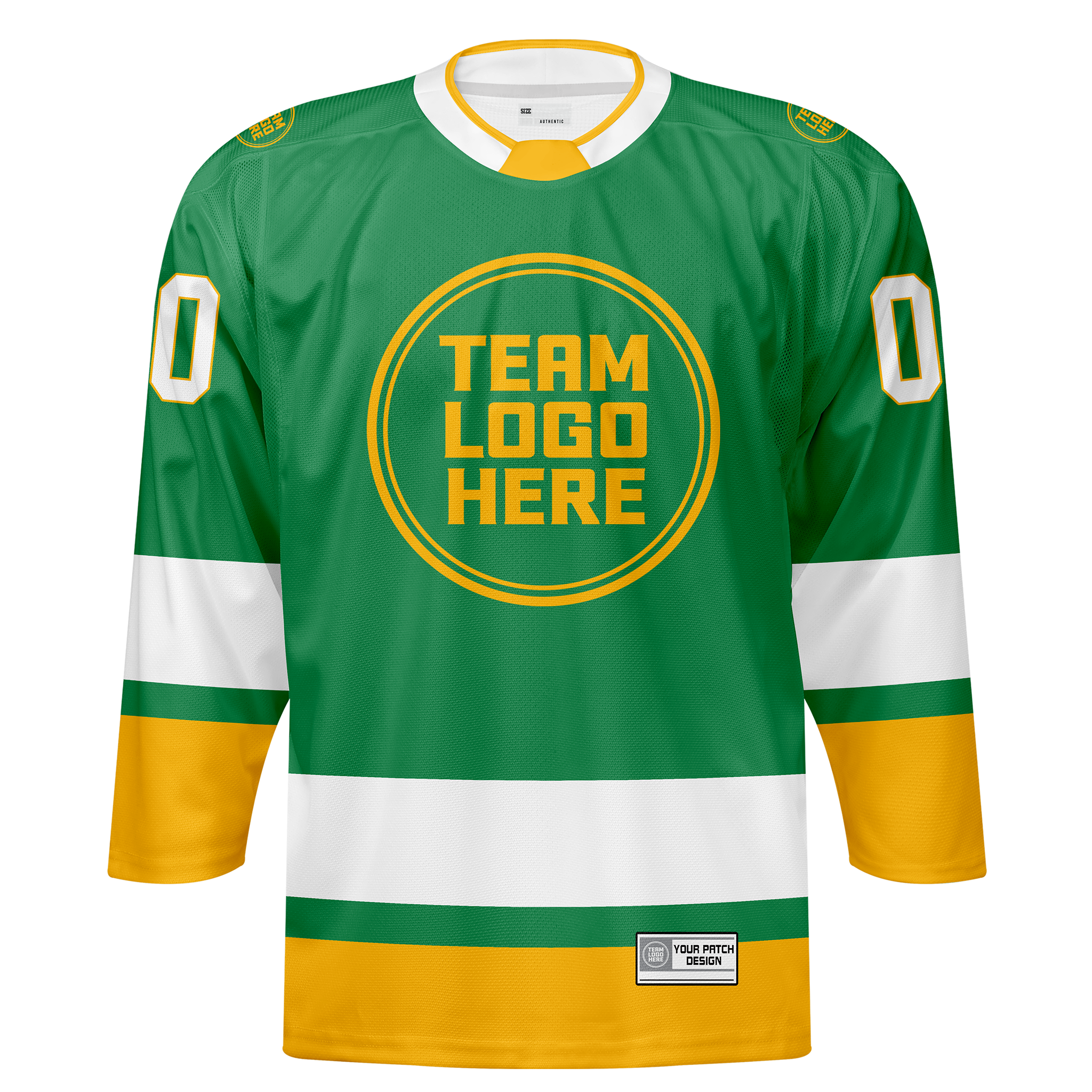Custom Hockey Jersey Elite Pro EP-201 GreenWhiteGold