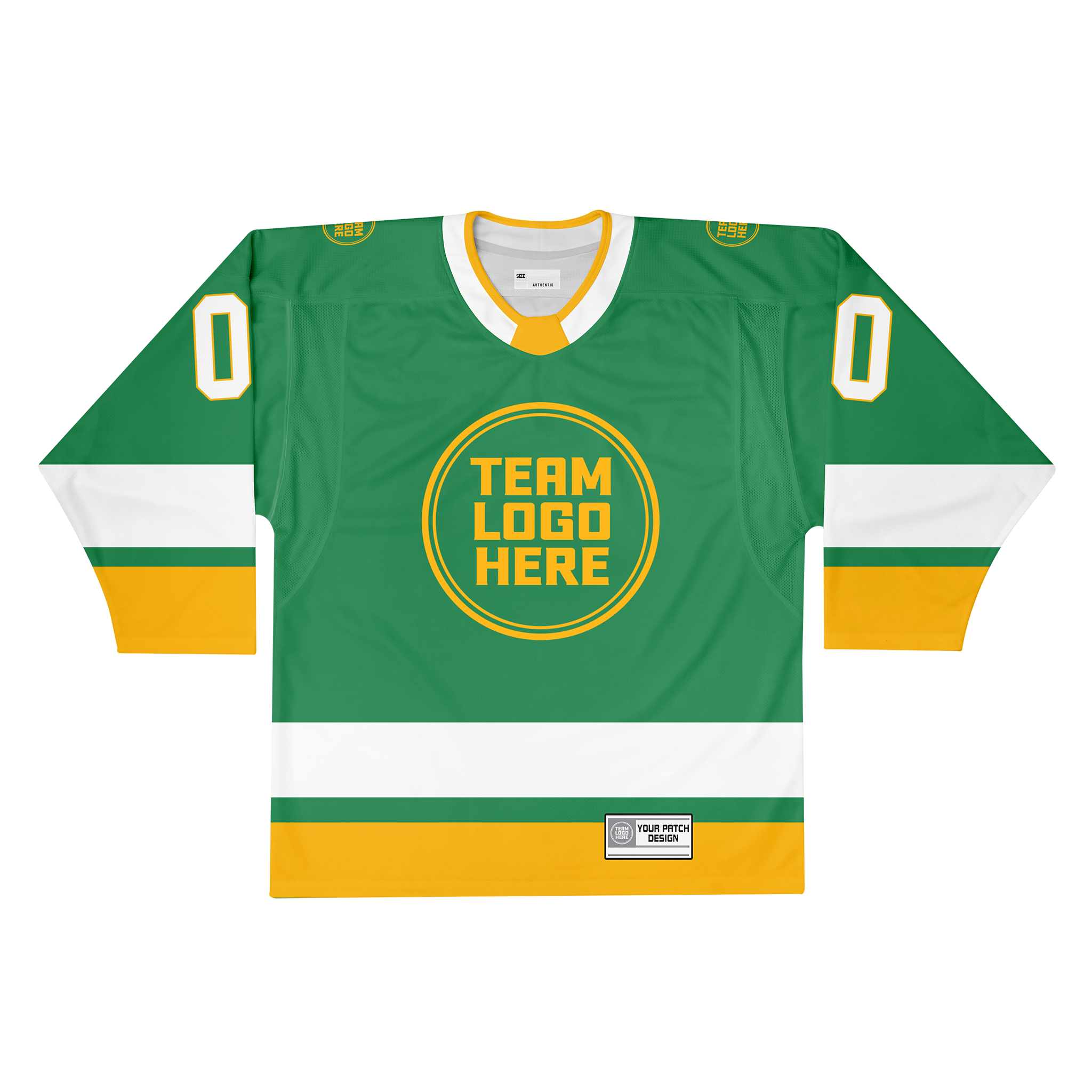 Custom Hockey Jersey Elite Pro EP-201 GreenWhiteGold