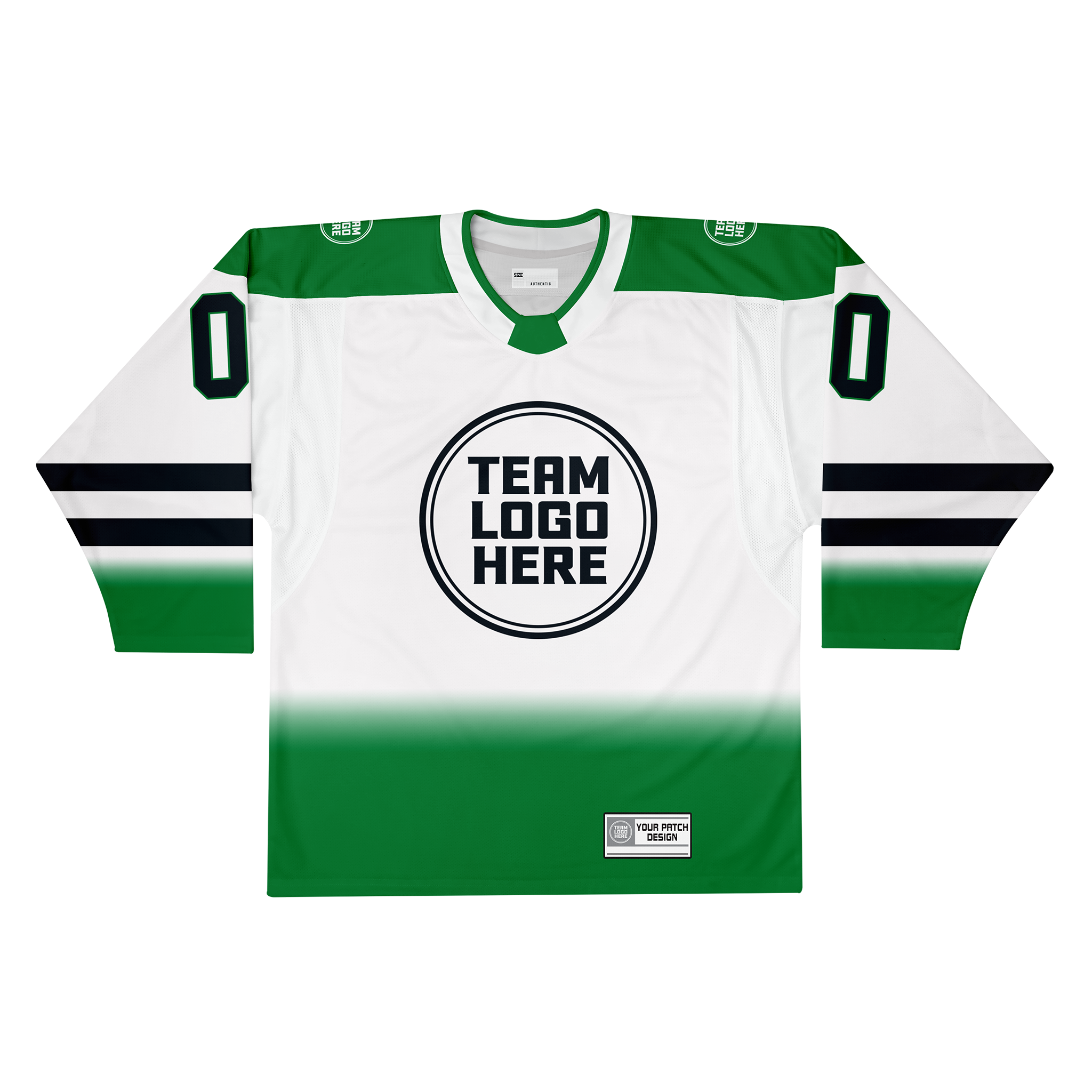 Custom Hockey Jersey Elite Pro EP-202 GreenWhiteBlack