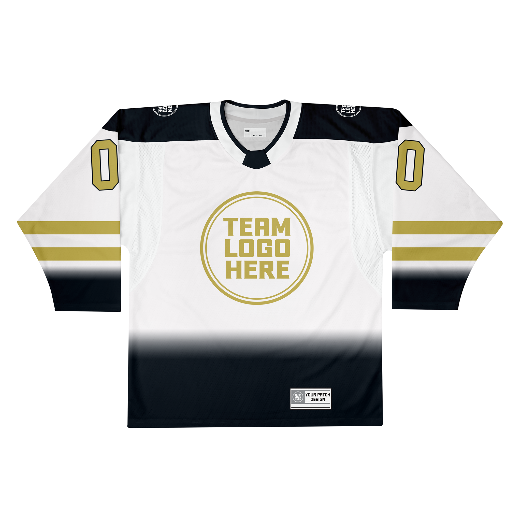 Custom Hockey Jersey Elite Pro EP-202 BlackWhitegold