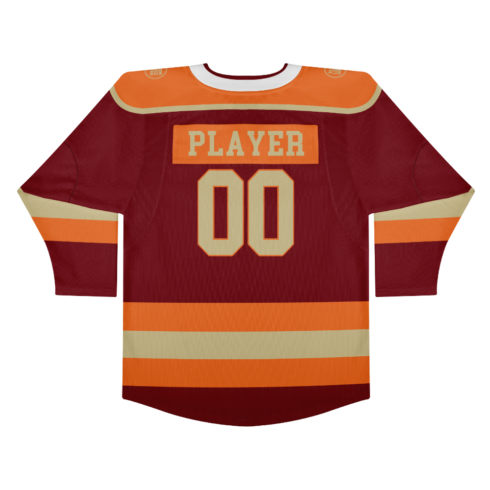 Custom Hockey Jersey Elite Pro EP-301 Maroon Beige Orange