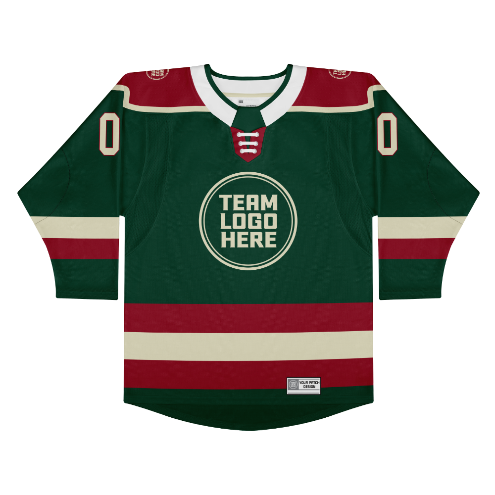 Custom Hockey Jersey Elite Pro EP-301 GreenCreamRed