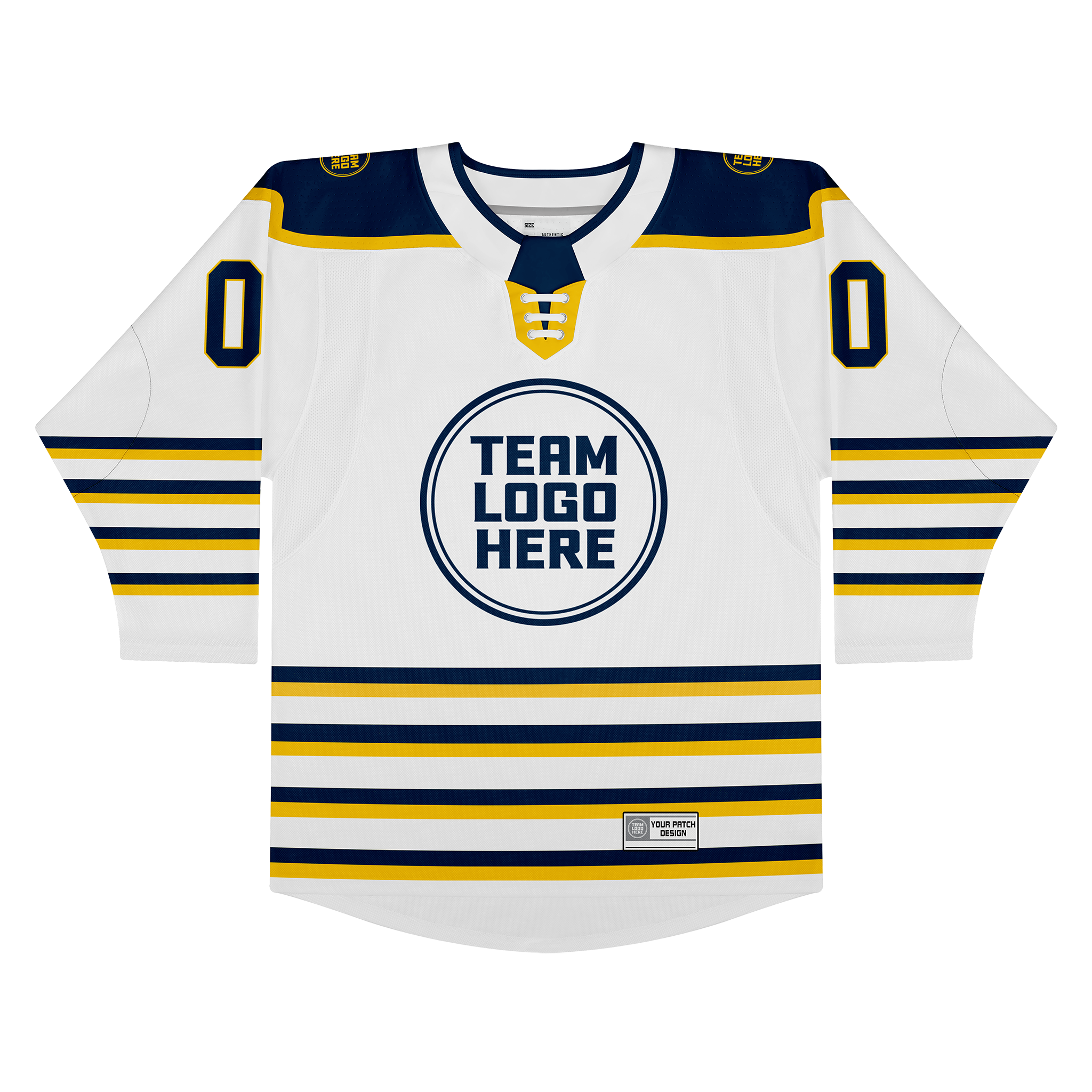 Custom Hockey Jersey Elite Pro EP-302 WhiteNavyGold
