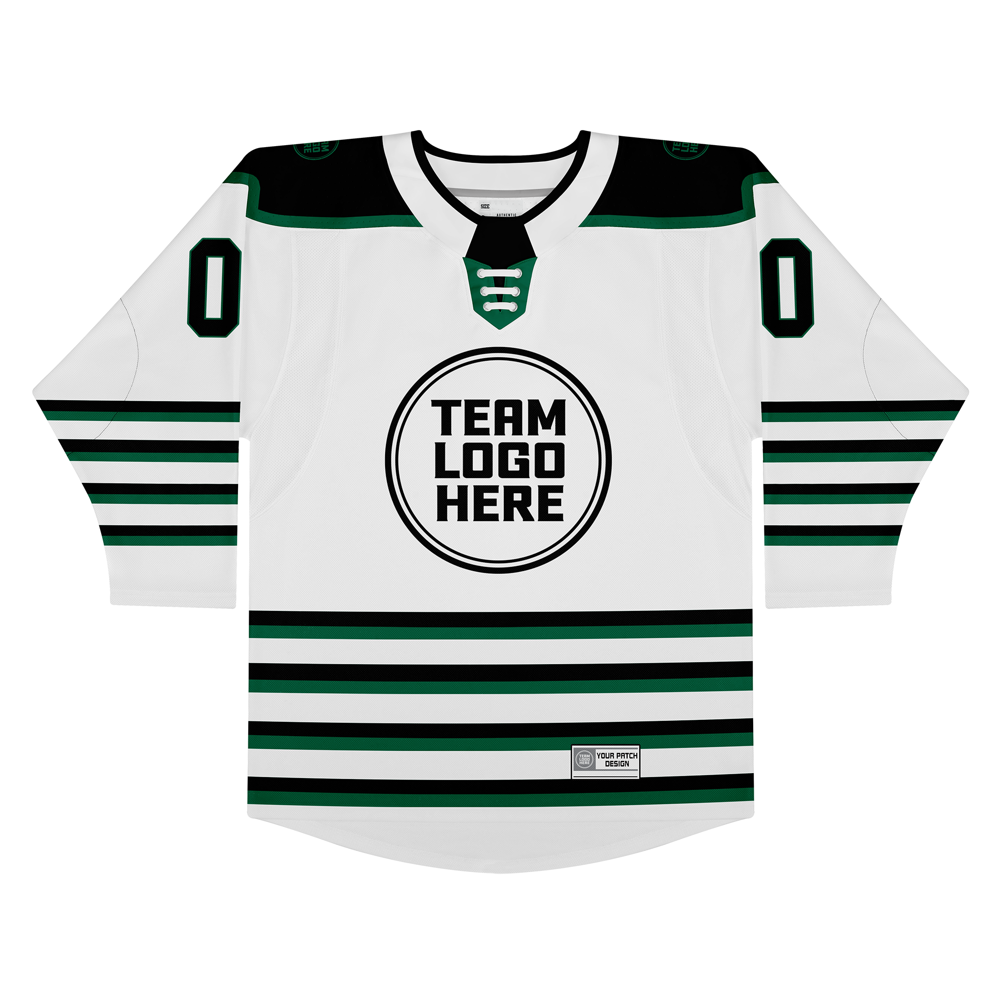 Custom Hockey Jersey Elite Pro EP-302 WhiteBlackGreen