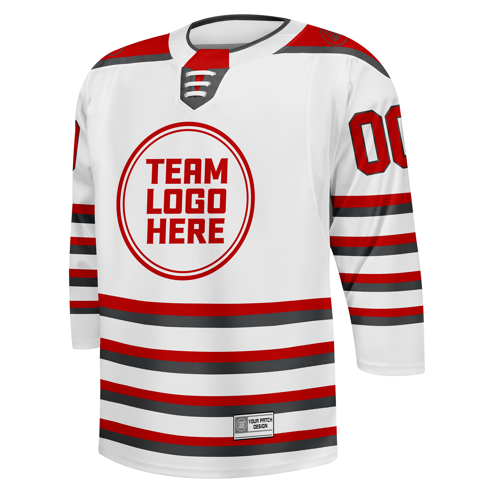 Custom Hockey Jersey Elite Pro EP-302 WhiteRedGray
