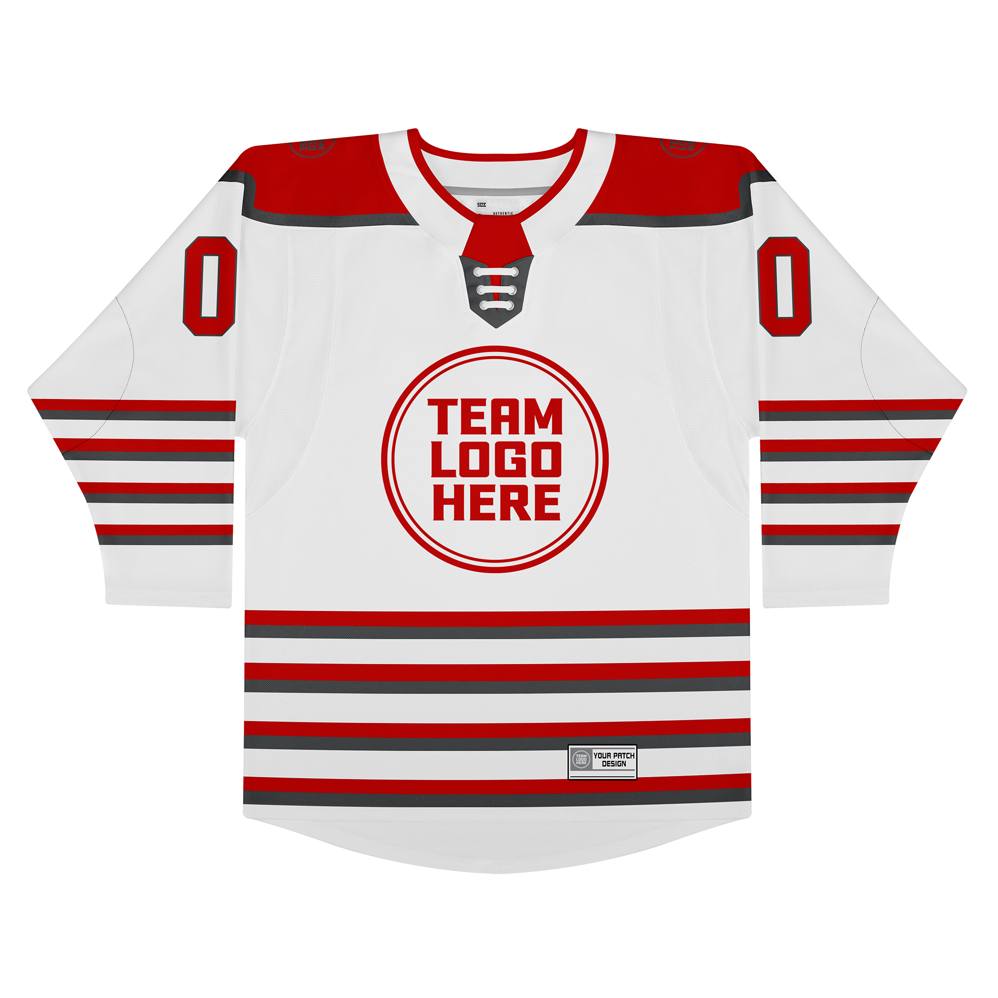 Custom Hockey Jersey Elite Pro EP-302 WhiteRedGray